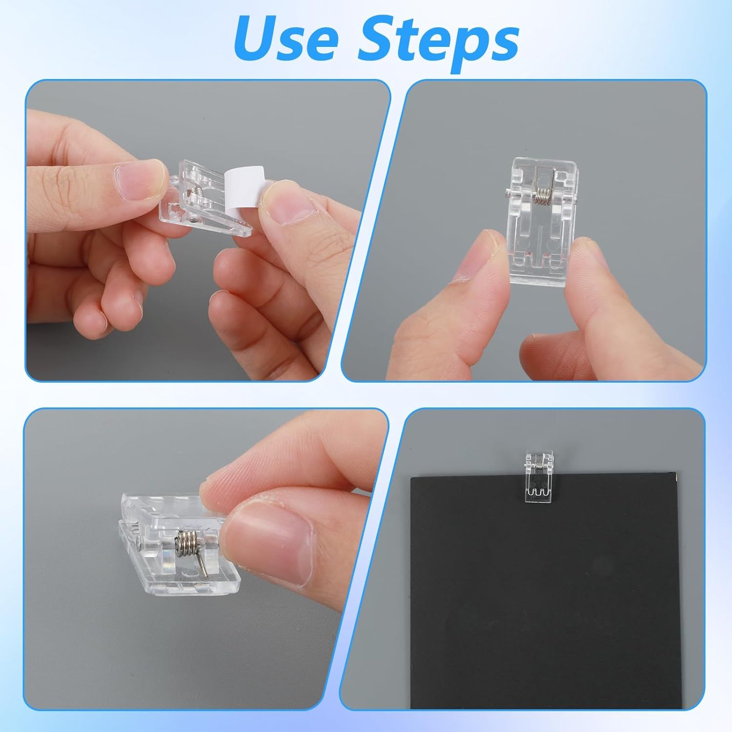40 Pcs Tapestry Wall Hanging Clips, Clear Wall Clips for Hanging Photos, Posters, Banners, Adhesive Clip for Office Home Picture Halloween Christmas Decorations - Image 7