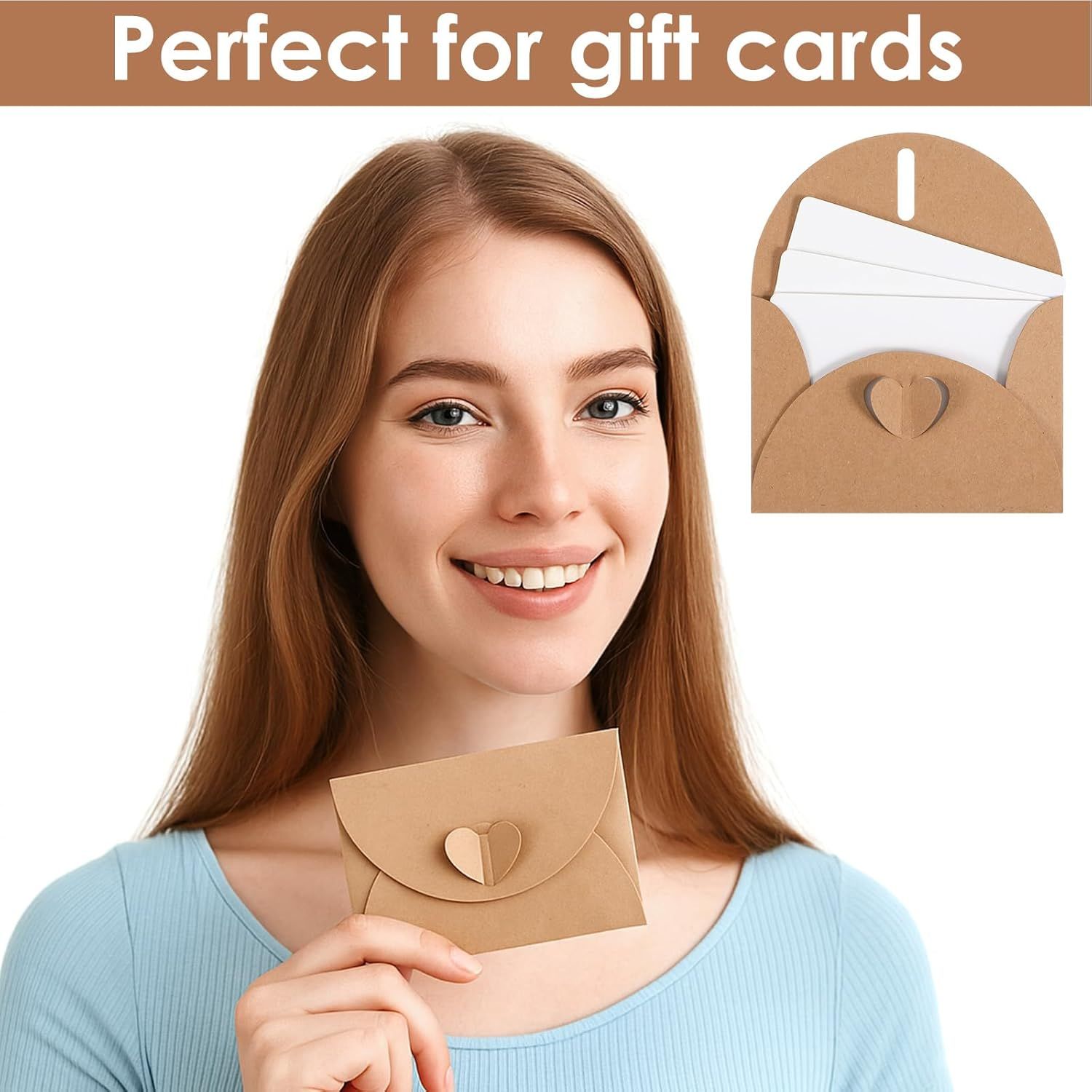 30 Pcs Mini Envelopes with Blank Cards, 4.02×2.76in Cute Envelopes with Heart Clasp, Paper Gift Card Holders, Tiny Envelope for Business Card, Weddings Favors, Greeting Cards - Image 7