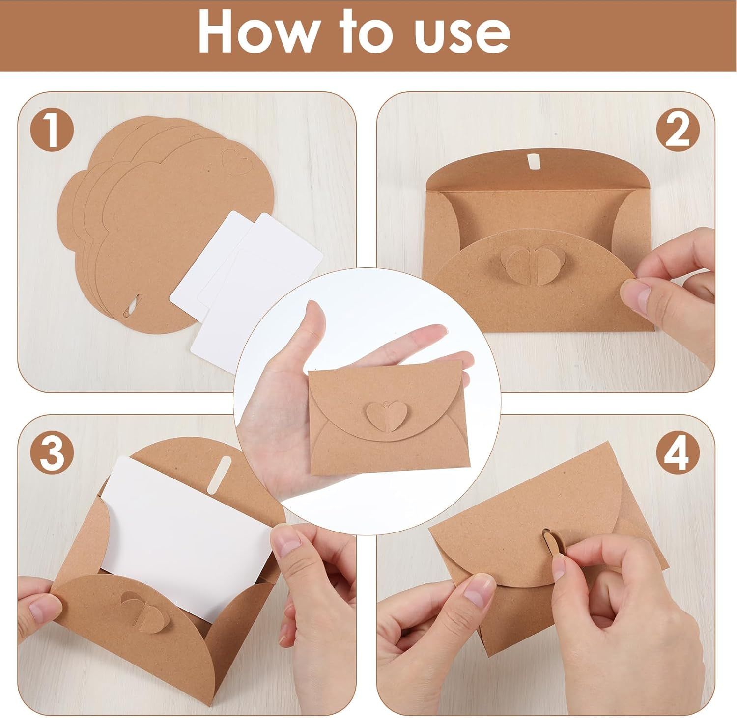 30 Pcs Mini Envelopes with Blank Cards, 4.02×2.76in Cute Envelopes with Heart Clasp, Paper Gift Card Holders, Tiny Envelope for Business Card, Weddings Favors, Greeting Cards - Image 8