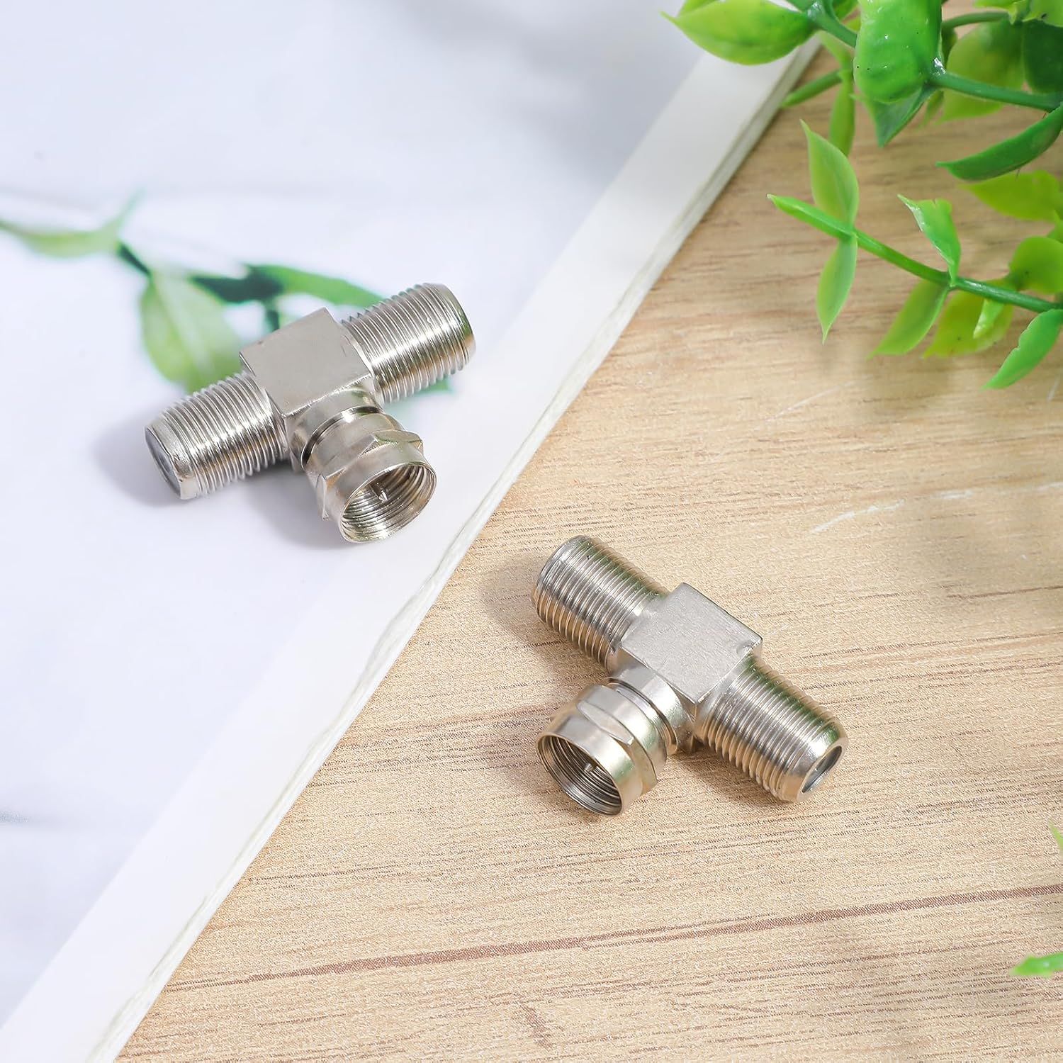 2 Pack Coaxial Cable Splitter, 2 in 1 Out TV Splitter, F Type RG6 Male to 2 Female, 3 Way Coaxial Cable Connector T Adapter for TV, Satellite, Antenna & Cable Box - Image 7