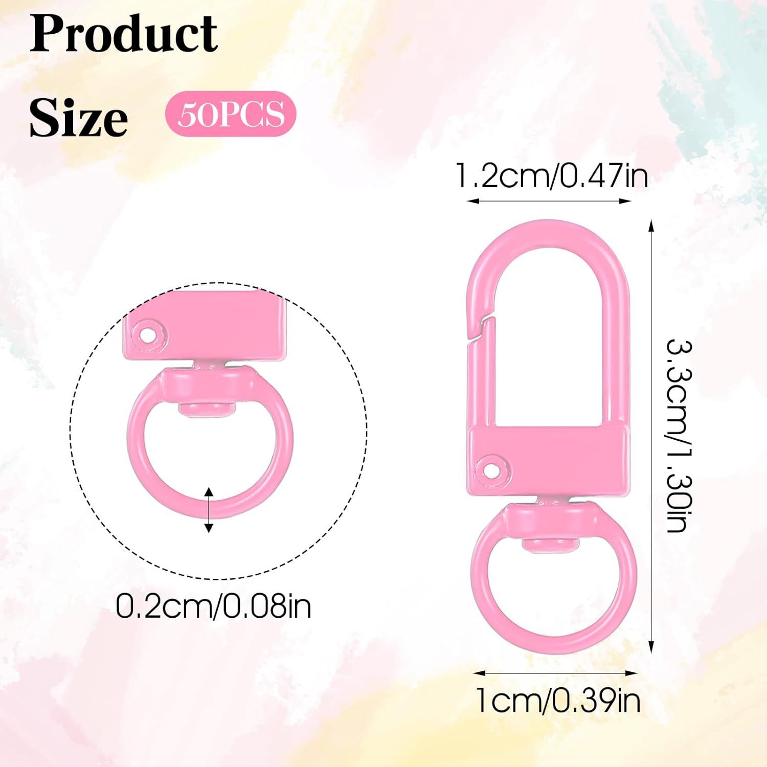 50 Pcs Colorful Keychain Clasp Metal Keychain Clips, Lanyard Swivel Snap Hooks, Heavy Duty Key Chain Hooks Small Lobster Claw Clasps for Jewelry Making, Backpack Charms, Zipper Pulls - Image 3