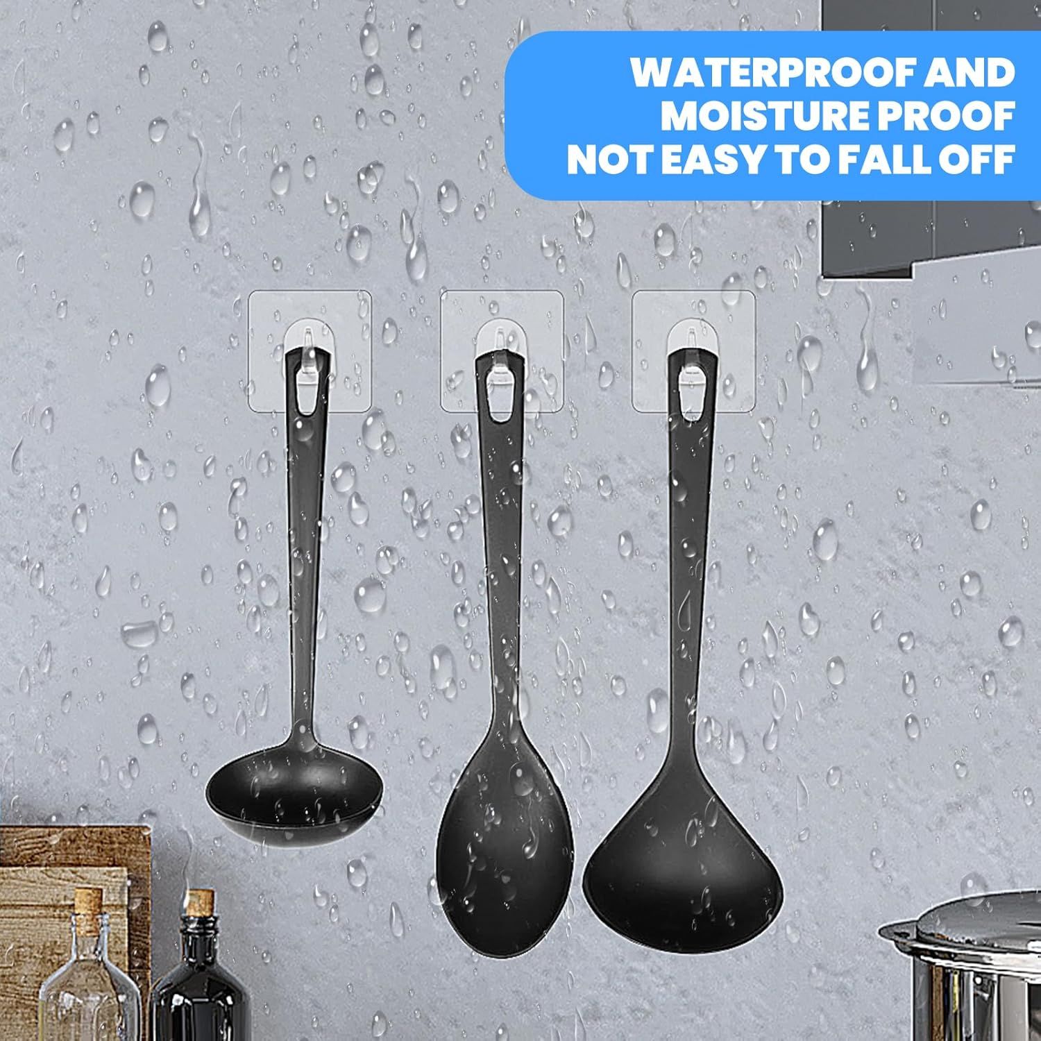 20PCS Self Adhesive Hooks for Hanging, Wall Hooks Transparent Waterproof Sticky Hook for Keys, Bathroom, Shower, Outdoor, Kitchen, Door, Home Improvement, Utility - Image 6