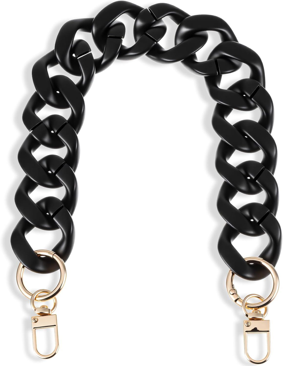 1PCS Black Purse Chain Replacement, 15.7 Inch Acrylic Bag Chain, Black Purse Chains Strap, Adjustable Handbag Strap Handles for Shoulder Bags DIY Crafts - Image 1