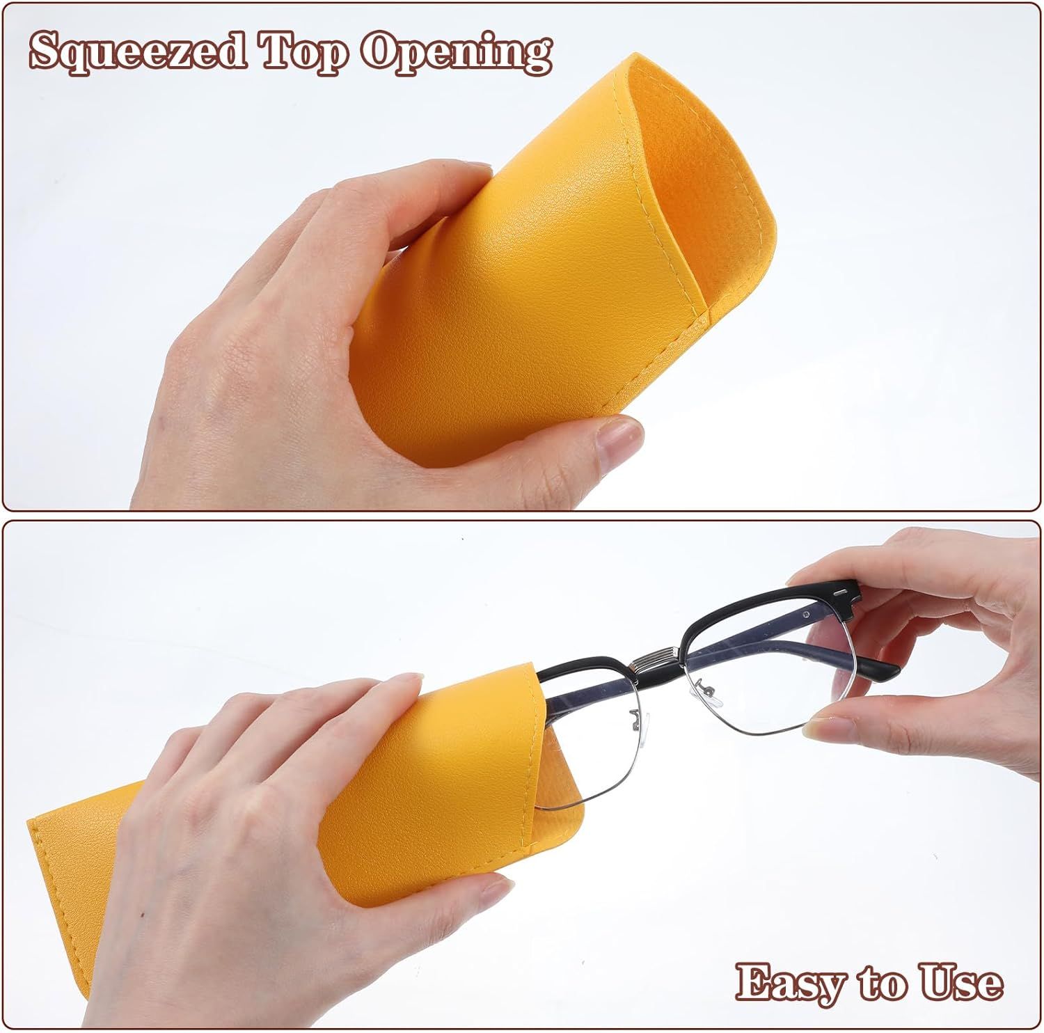 8 Pack Soft Glasses Case, 6.89 X 2.95 Inch Soft Leather Glasses Pouch, Portable Thin Eyeglasses Case for Women Men Travelling Reading - Image 5