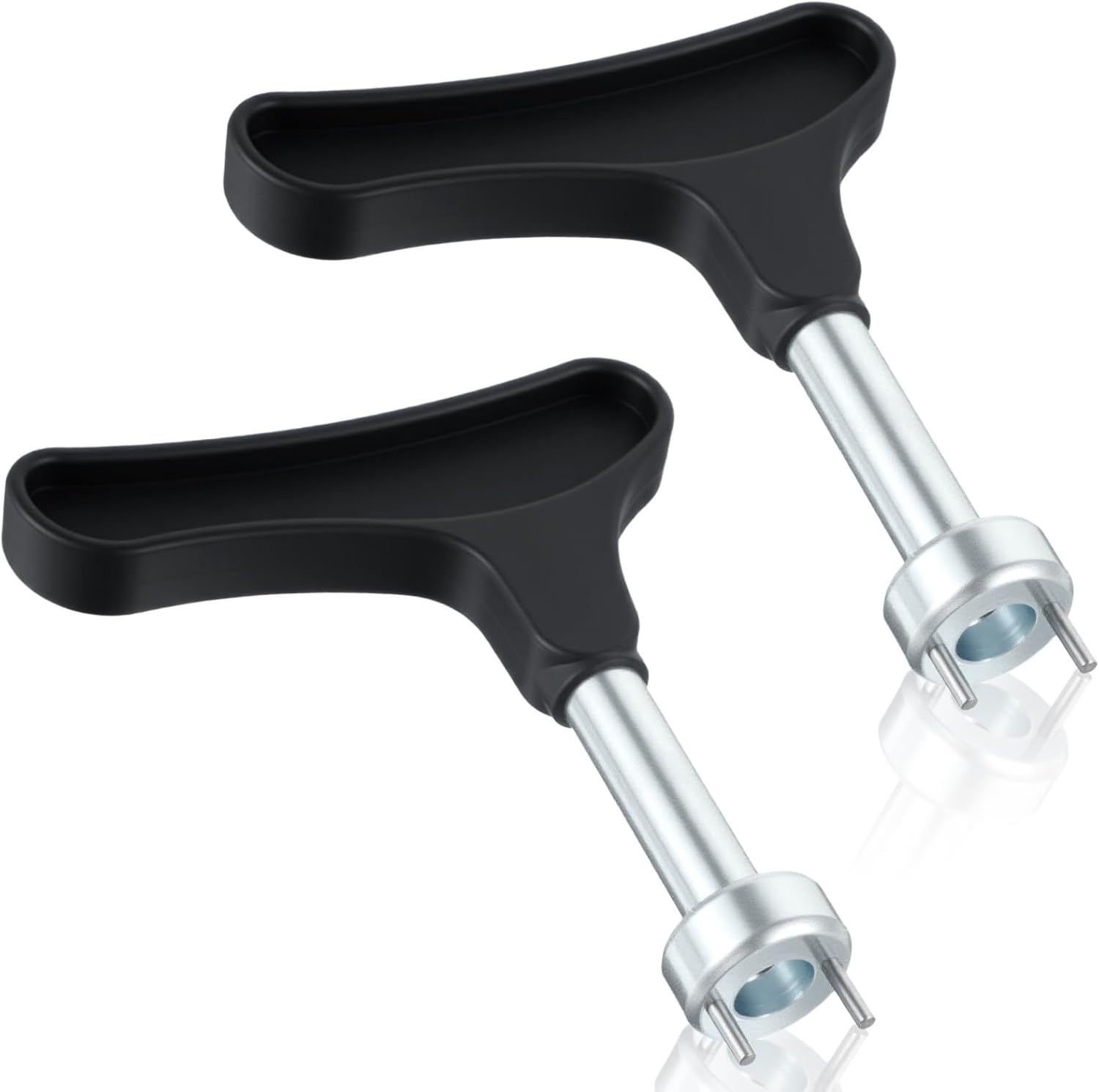 2 Pcs Golf Spike Removal Tool, Stainless Steel Golf Shoe Spikes Wrench, Multifunction Golf Wrench, Adjustment Cleat Key Remover for Spike Shoes (Universal, Black) - Image 1