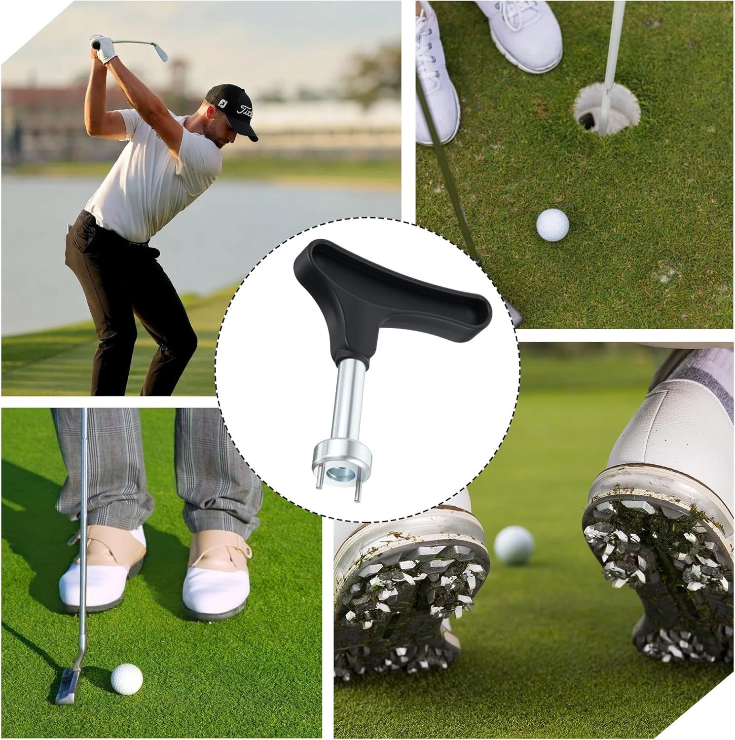 2 Pcs Golf Spike Removal Tool, Stainless Steel Golf Shoe Spikes Wrench, Multifunction Golf Wrench, Adjustment Cleat Key Remover for Spike Shoes (Universal, Black) - Image 7
