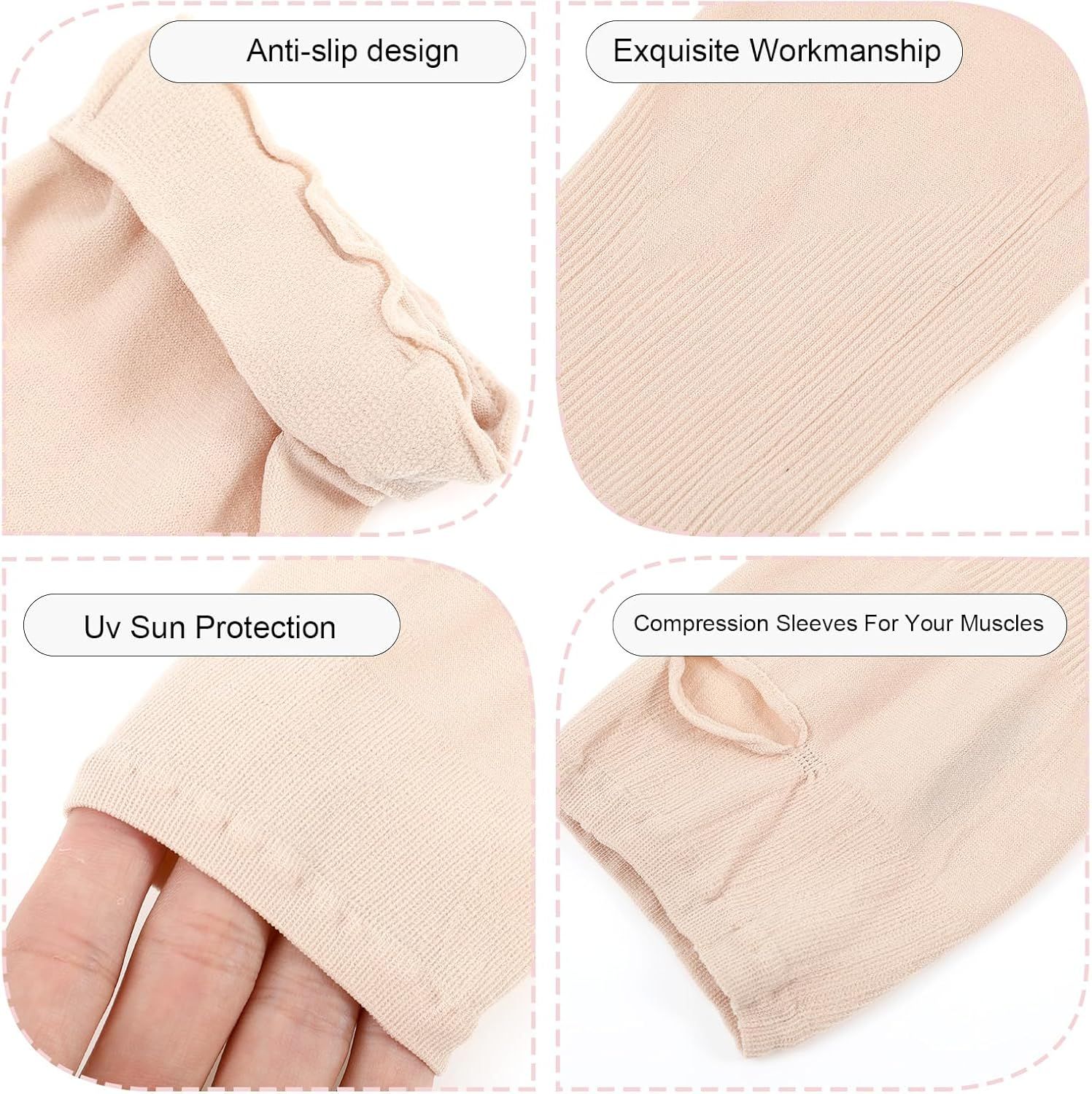 3 Pairs Compression Arms Sleeves, Protective Arm Sleeve for Men and Women, Arm Protectors for Thin Skin and Bruising Elderly Skin Tear and Bruise - Image 3