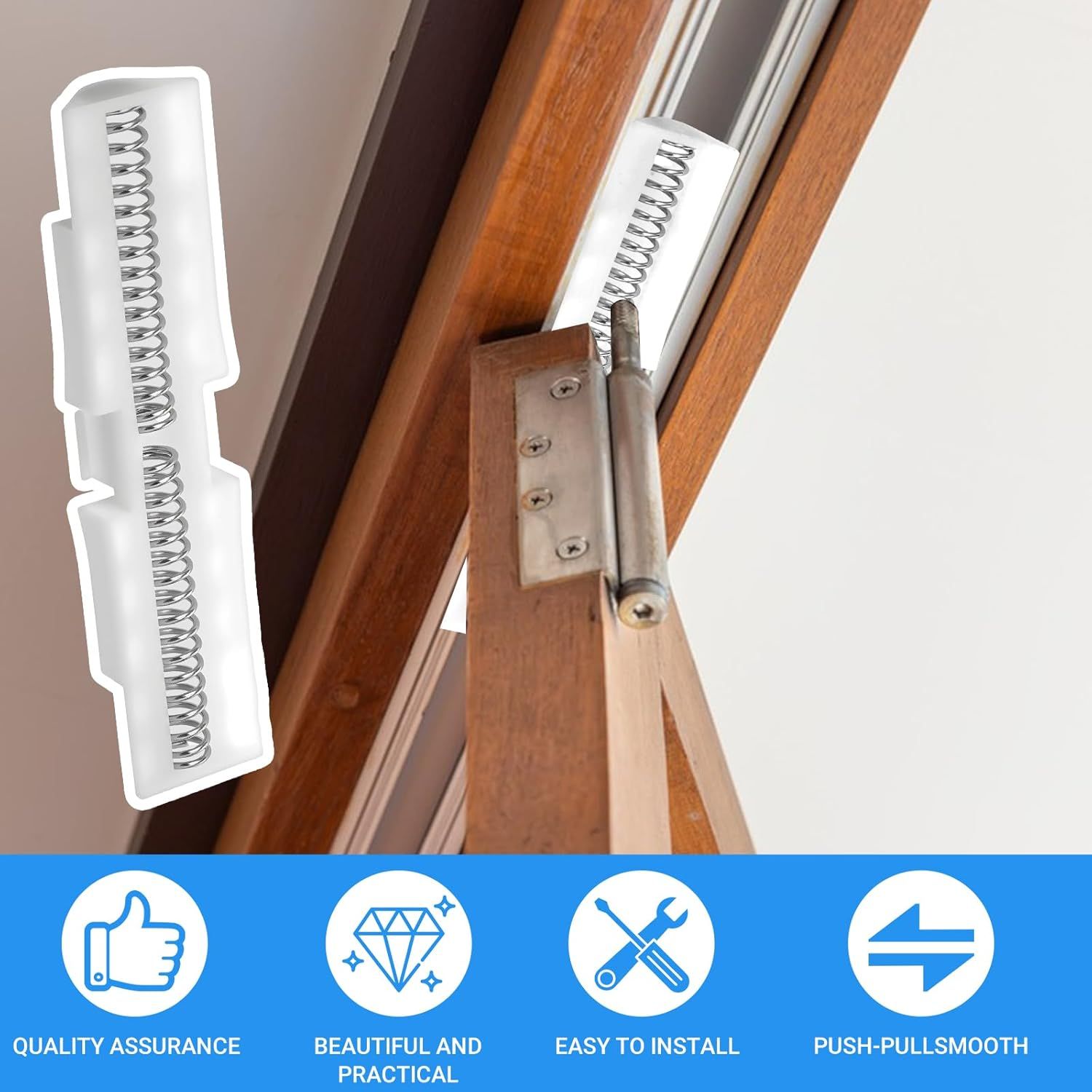 3 Pcs Bifold Door Spring Slide Rail, PET Bi-Fold Door Slide Guide, White Top Track Guide for Bi-Fold Closet Doors and Folding Doors, Easy to Install Bifold Closet Door Replacement Hardware - Image 5