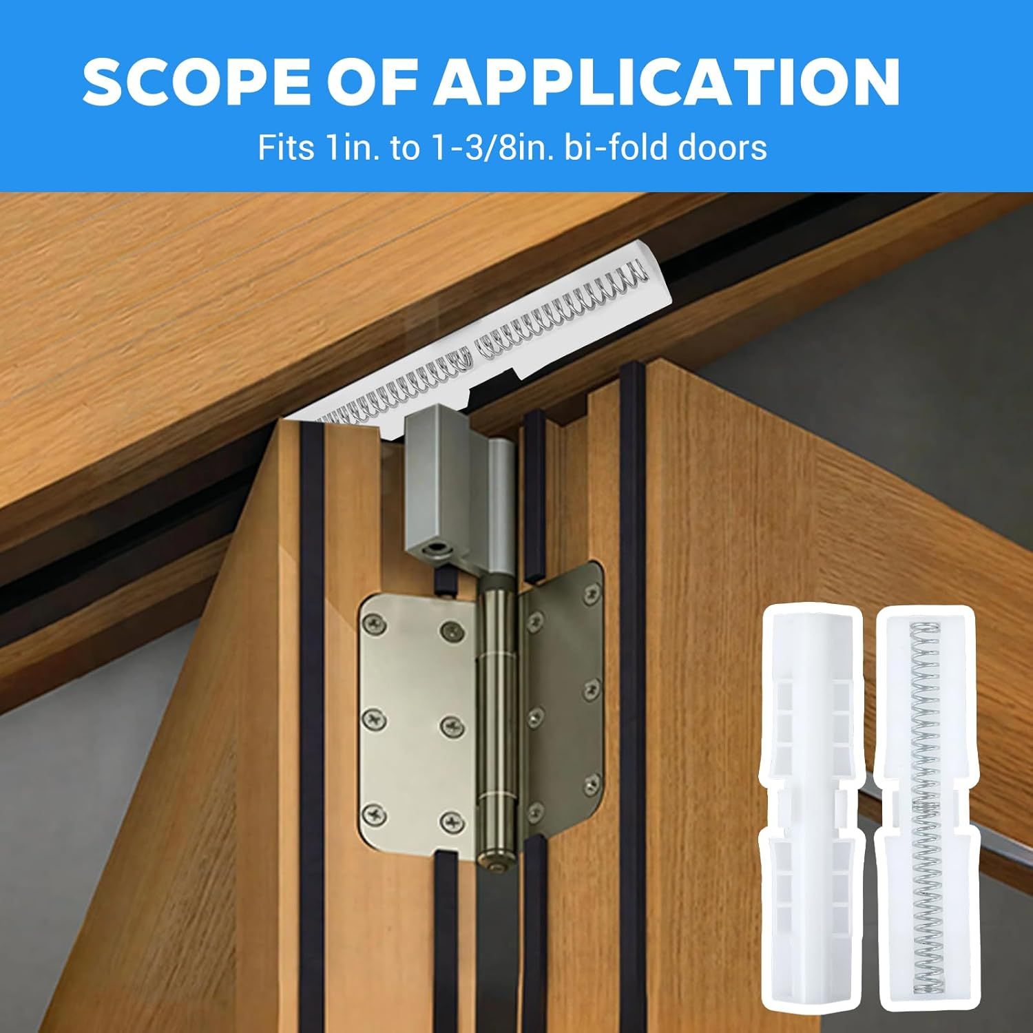 3 Pcs Bifold Door Spring Slide Rail, PET Bi-Fold Door Slide Guide, White Top Track Guide for Bi-Fold Closet Doors and Folding Doors, Easy to Install Bifold Closet Door Replacement Hardware - Image 6