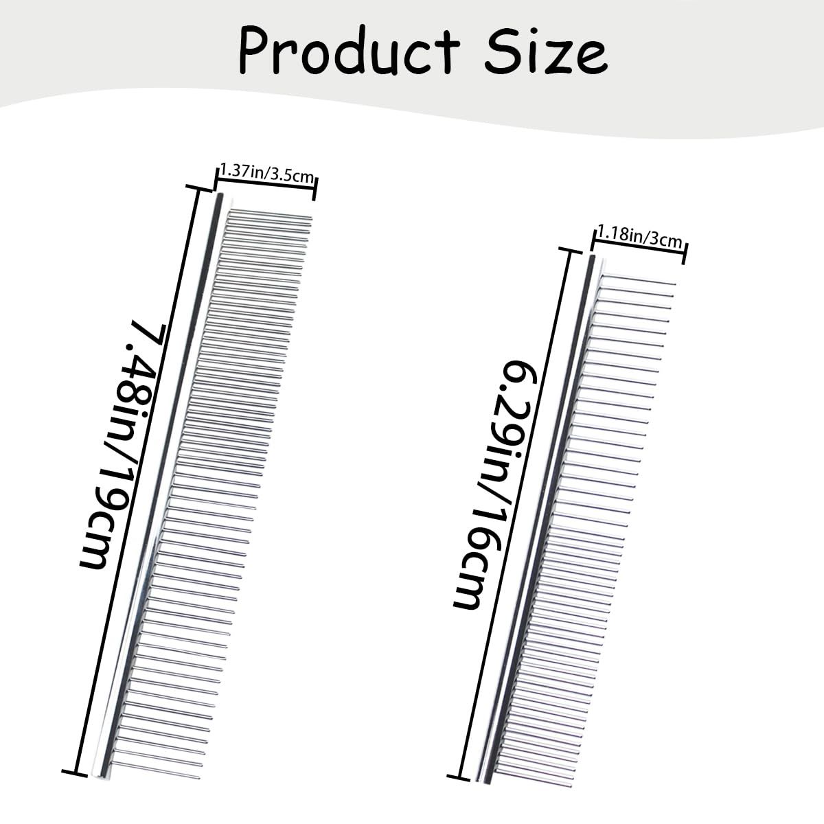 4 PCS Stainless-Steel Comb Dog Combs for Knots, Mats & Loose Hair Removal - Effective Dematting Tool, Comfortable, Lightweight, Portable & Safe for Dogs, Cats & Pets - Image 2