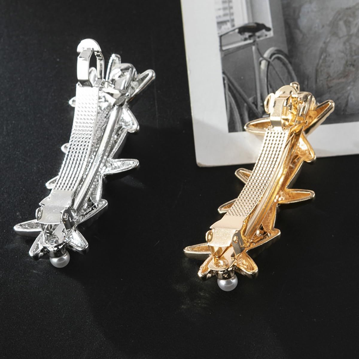 4 PCS Starfish Hair Barrettes for Women Girls Hair Clips Pearl Spring Hair Clip Accessories Women Fashion Ponytail Holders French Barrettes for Thick Hair Clips for Long Hair for Daily Use - Image 3
