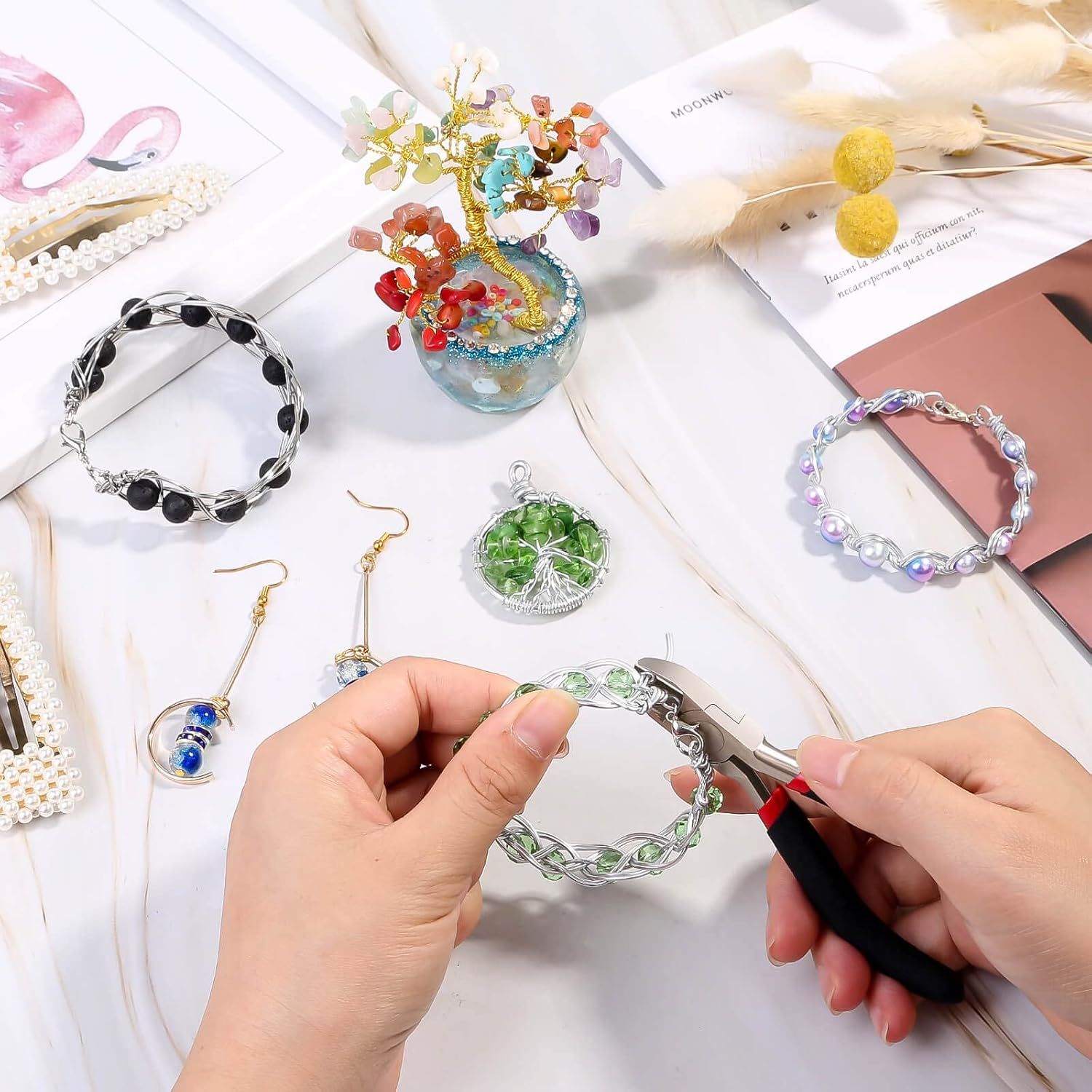 Wire Cutters, Small Side Cutters for Crafts, Flush Cutting Pliers for Jewelry Making, Floral Wire Cutters for Artificial Flowers, Zip Tie Cutters for Cable Tie, Wire Cutting Tool for Guitar Strings - Image 2