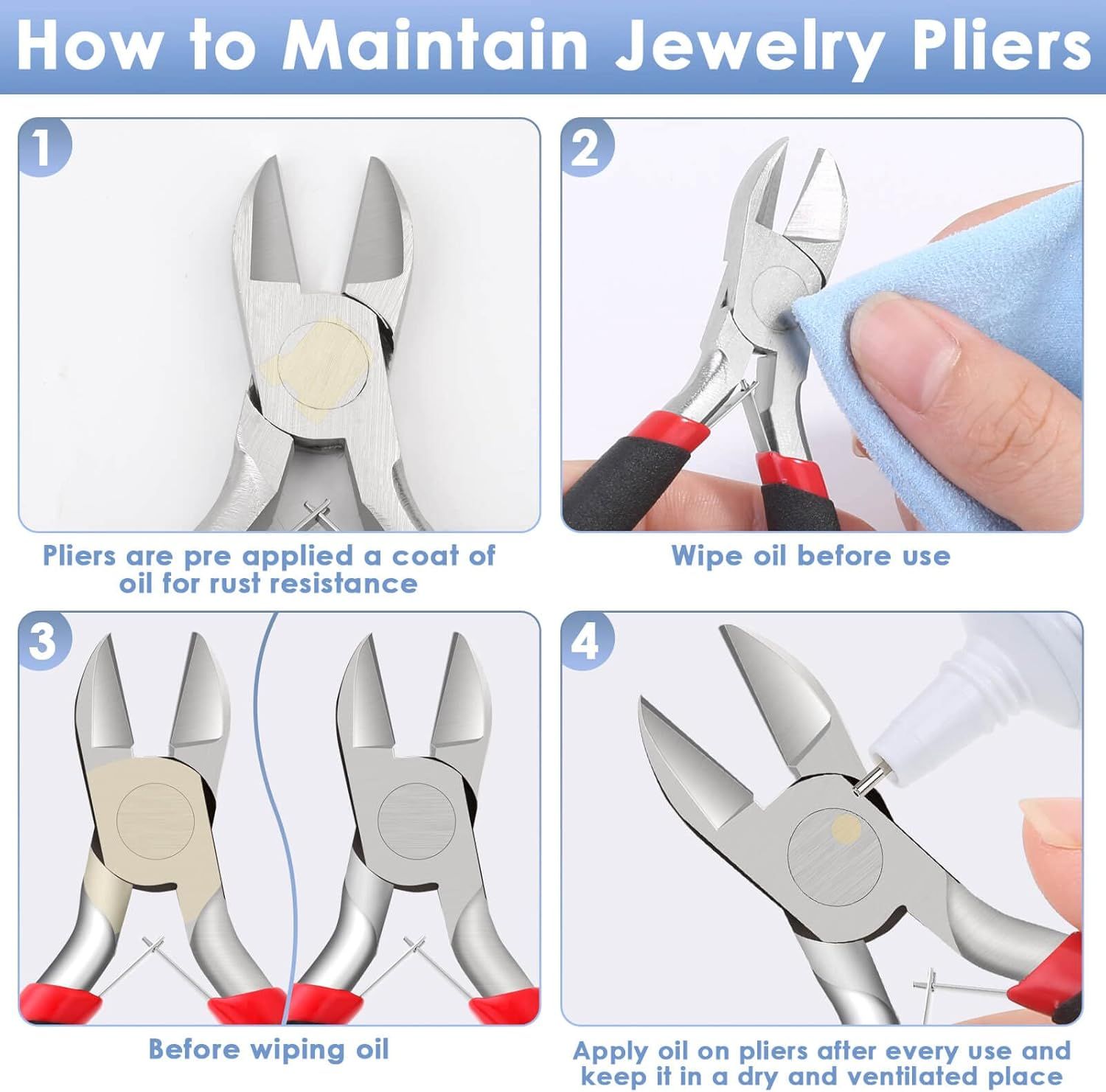 Wire Cutters, Small Side Cutters for Crafts, Flush Cutting Pliers for Jewelry Making, Floral Wire Cutters for Artificial Flowers, Zip Tie Cutters for Cable Tie, Wire Cutting Tool for Guitar Strings - Image 6