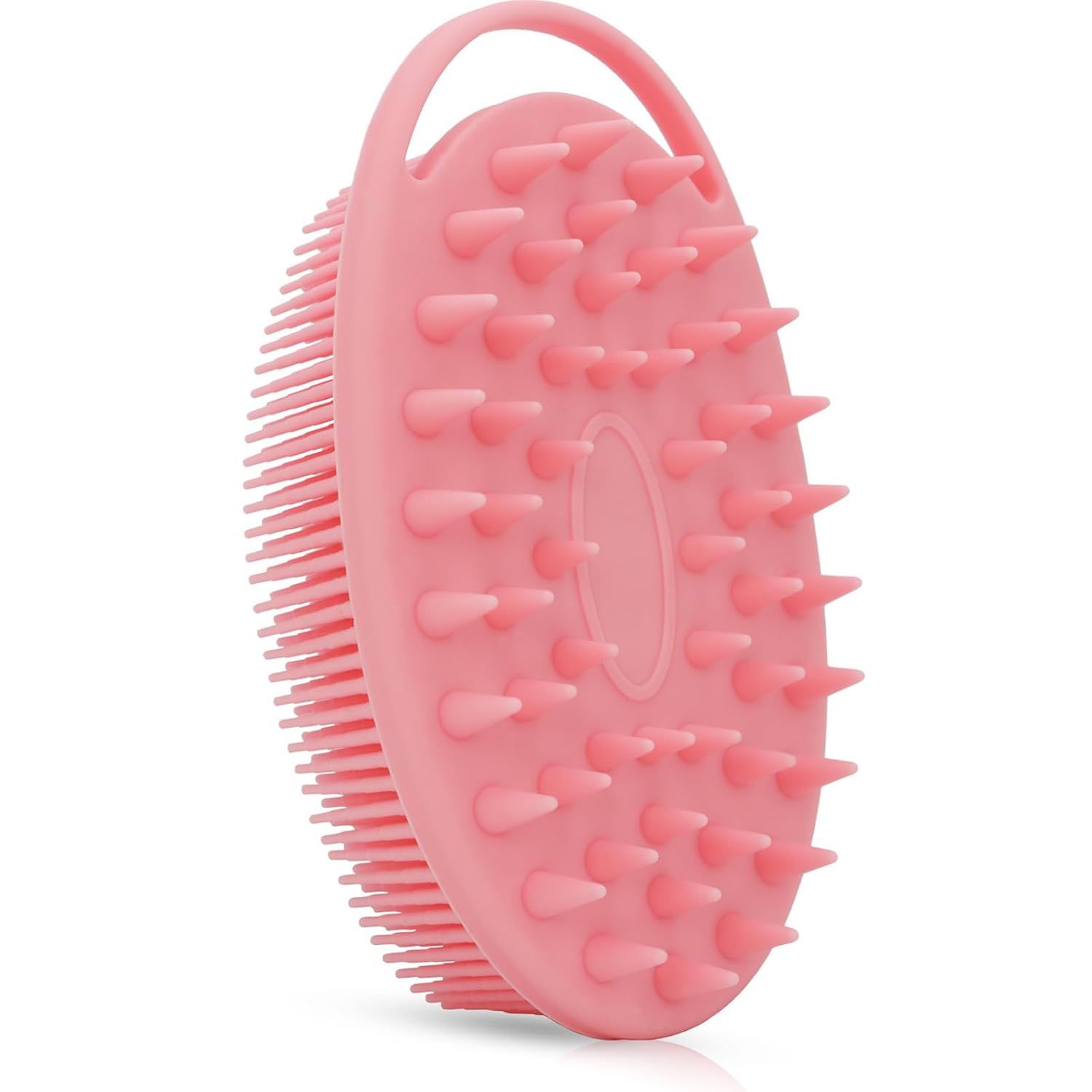 Upgrade 2 in 1 Bath and Shampoo Body Brush, Silicone Exfoliating Body Scrubber for Use in Shower, Premium Silicone Loofah, Head Scrubber, Scalp Massager, Easy to Clean (1PC Pink) - Image 1