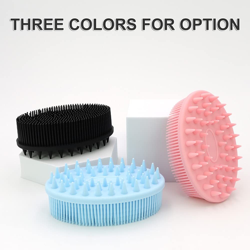Upgrade 2 in 1 Bath and Shampoo Body Brush, Silicone Exfoliating Body Scrubber for Use in Shower, Premium Silicone Loofah, Head Scrubber, Scalp Massager, Easy to Clean (1PC Pink) - Image 8
