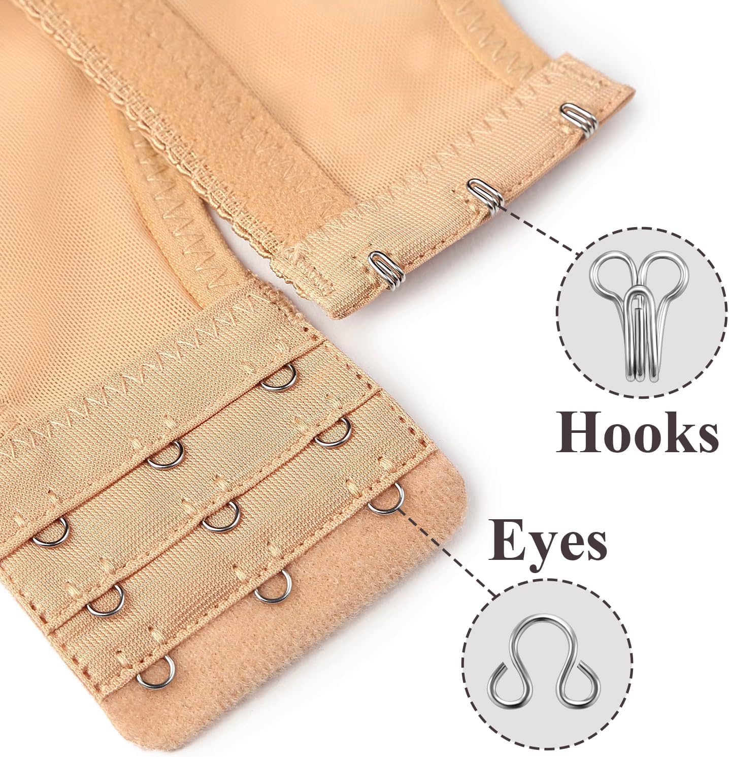 120 Set Tiny Hooks and Eyes Closures for Sewing, Bra Hook Replacement Clasps, Hook and Eye Clasp for Clothing Bra Trousers Skirt Underwear Sewing DIY Craft - Image 6