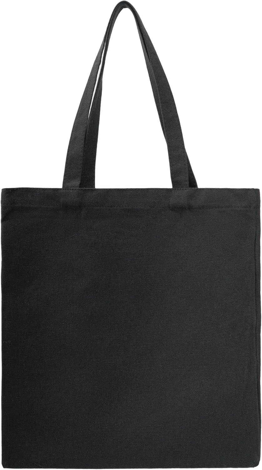 Cotton Canvas Tote Bags - Lightweight Cloth Shopping Bags for DIY Promotion Activity - Solid Color - Image 1