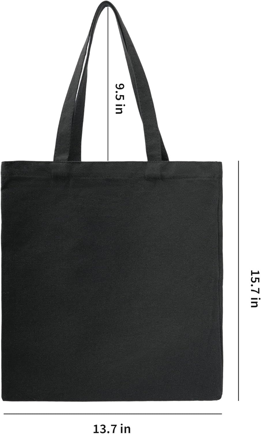 Cotton Canvas Tote Bags - Lightweight Cloth Shopping Bags for DIY Promotion Activity - Solid Color - Image 3
