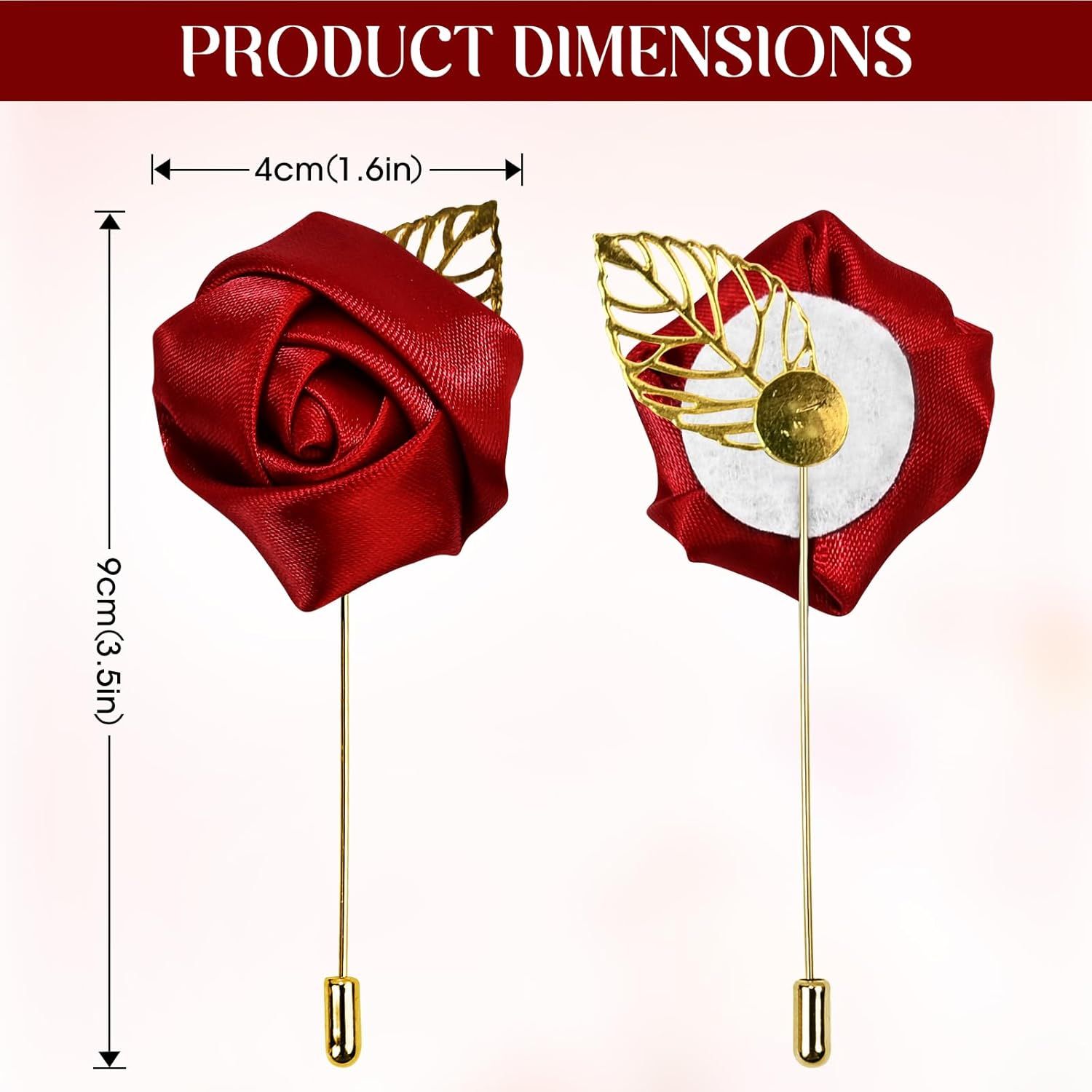1Pcs Flower Lapel Pins,Rose Pins for Men for Dance,Party,Wedding - Image 2