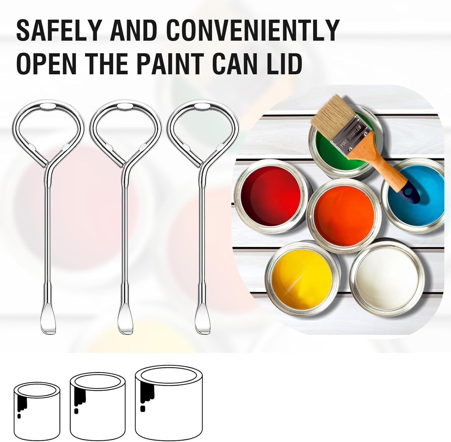 6 PCS Bottle Opener,Stainless Steel Paint Can Openers Metal Paint Can Openers for Oil Barrels,Paint Barrels,Beer - Image 6