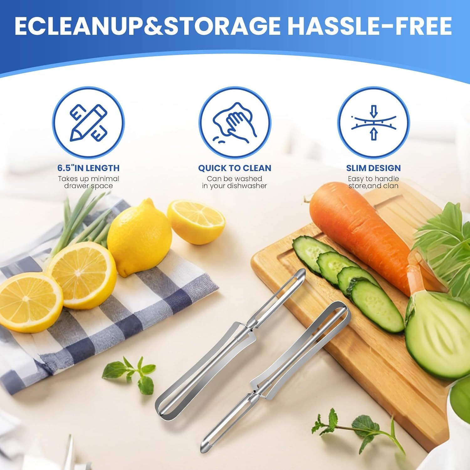 Stainless Steel Peelers,Multi-function Vegetable Peelers for Veggie, Potato, Carrot, Fruit, Apple - Image 6