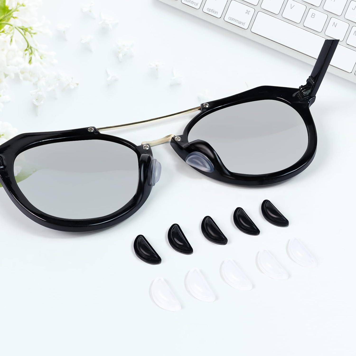 12 Pairs Soft Silicone Adhesive Eyeglass Nose Pads Non Slip with 3.5 Mm/ 0.4 Inch Thickness Air Bag for All Type Full Plastic Frames, Sunglasses, Reading Glasses (Black) - Image 5