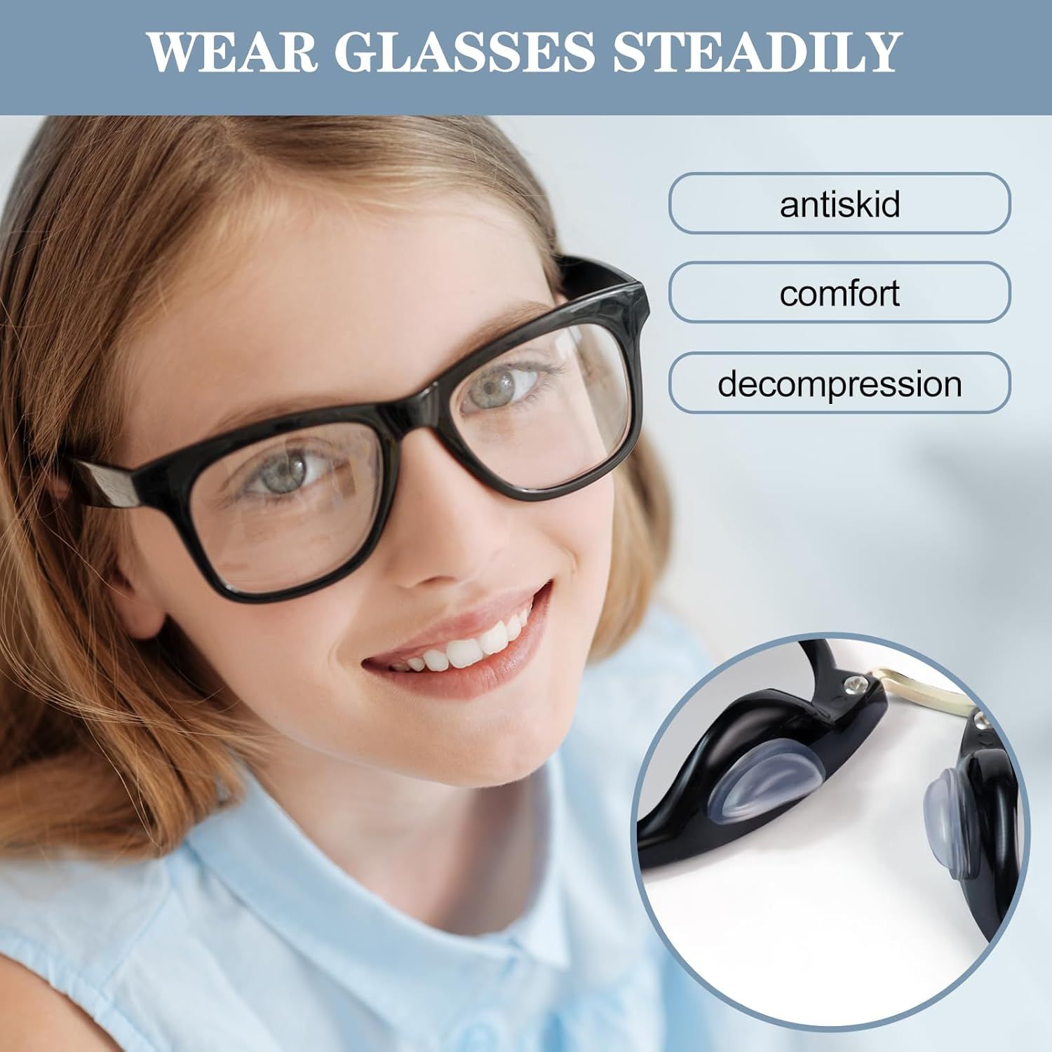 12 Pairs Soft Silicone Adhesive Eyeglass Nose Pads Non Slip with 3.5 Mm/ 0.4 Inch Thickness Air Bag for All Type Full Plastic Frames, Sunglasses, Reading Glasses (Black) - Image 7