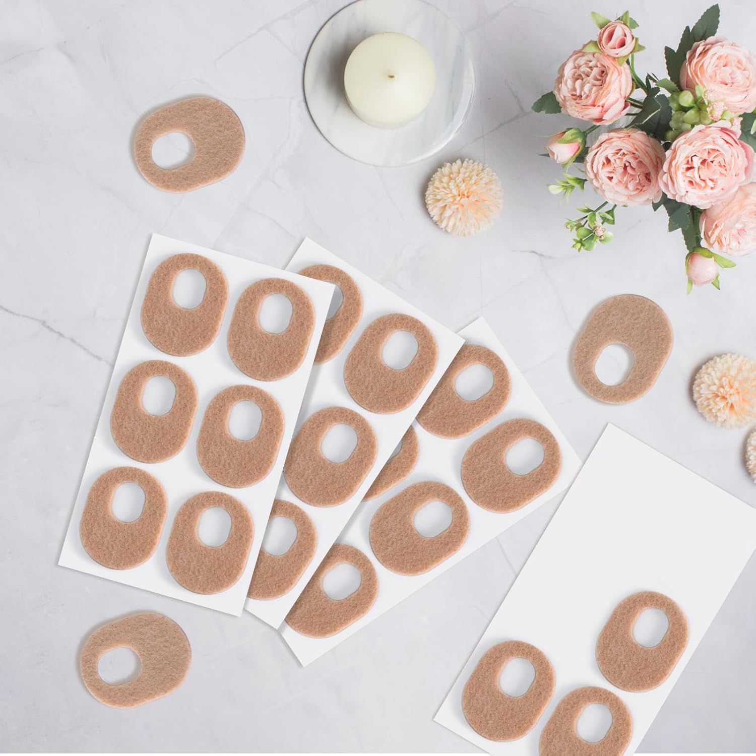 24Pcs Callus Pads，Soft Felt Callus Oval Shape Cushion Pads for Toes and Feet, Reduce Pain, Pressure and Friction from Shoes - Image 6