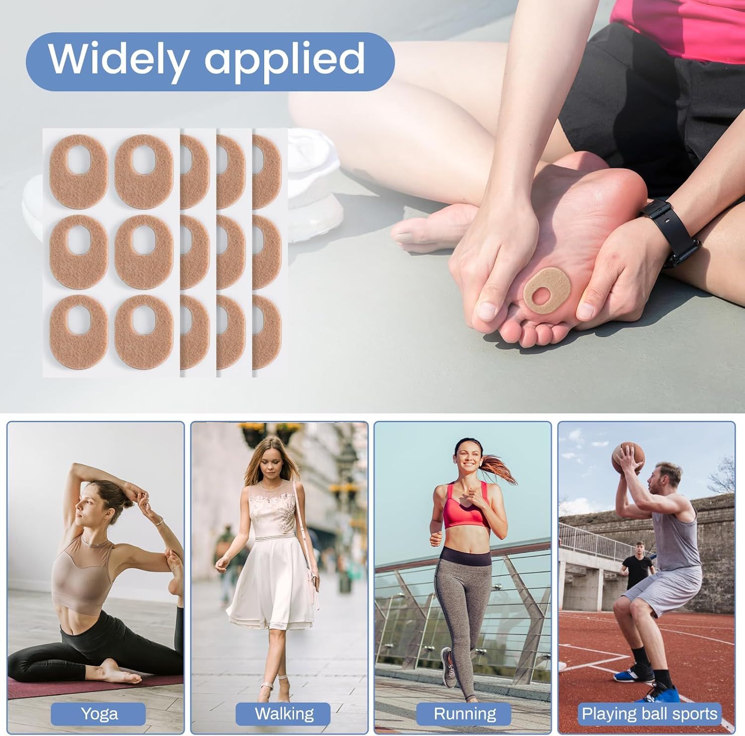 24Pcs Callus Pads，Soft Felt Callus Oval Shape Cushion Pads for Toes and Feet, Reduce Pain, Pressure and Friction from Shoes - Image 7