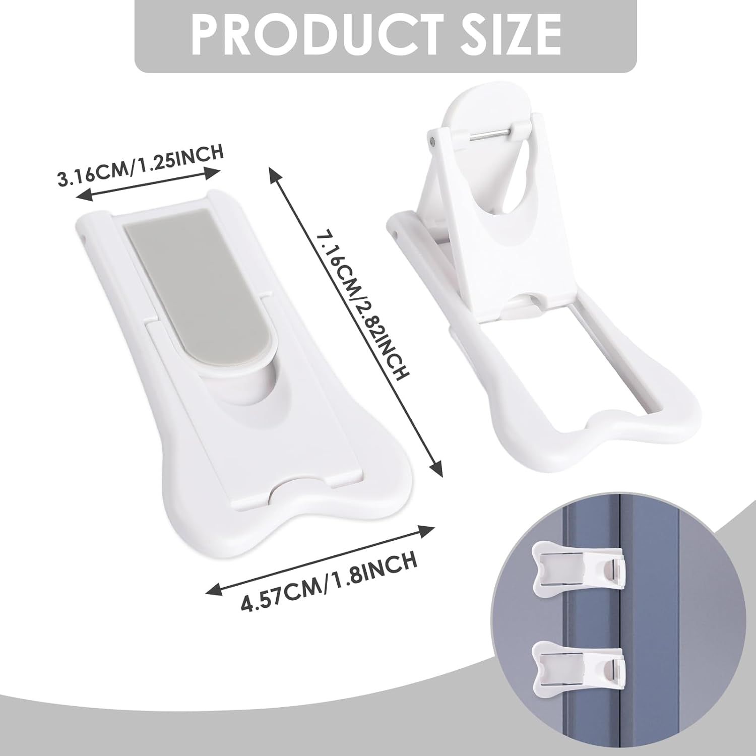 2 PCS Sliding Door Locks,Slide Closet Doors Window Stoppers for Windows,Closets,Cabinets,Sliding Glass Door - Image 3