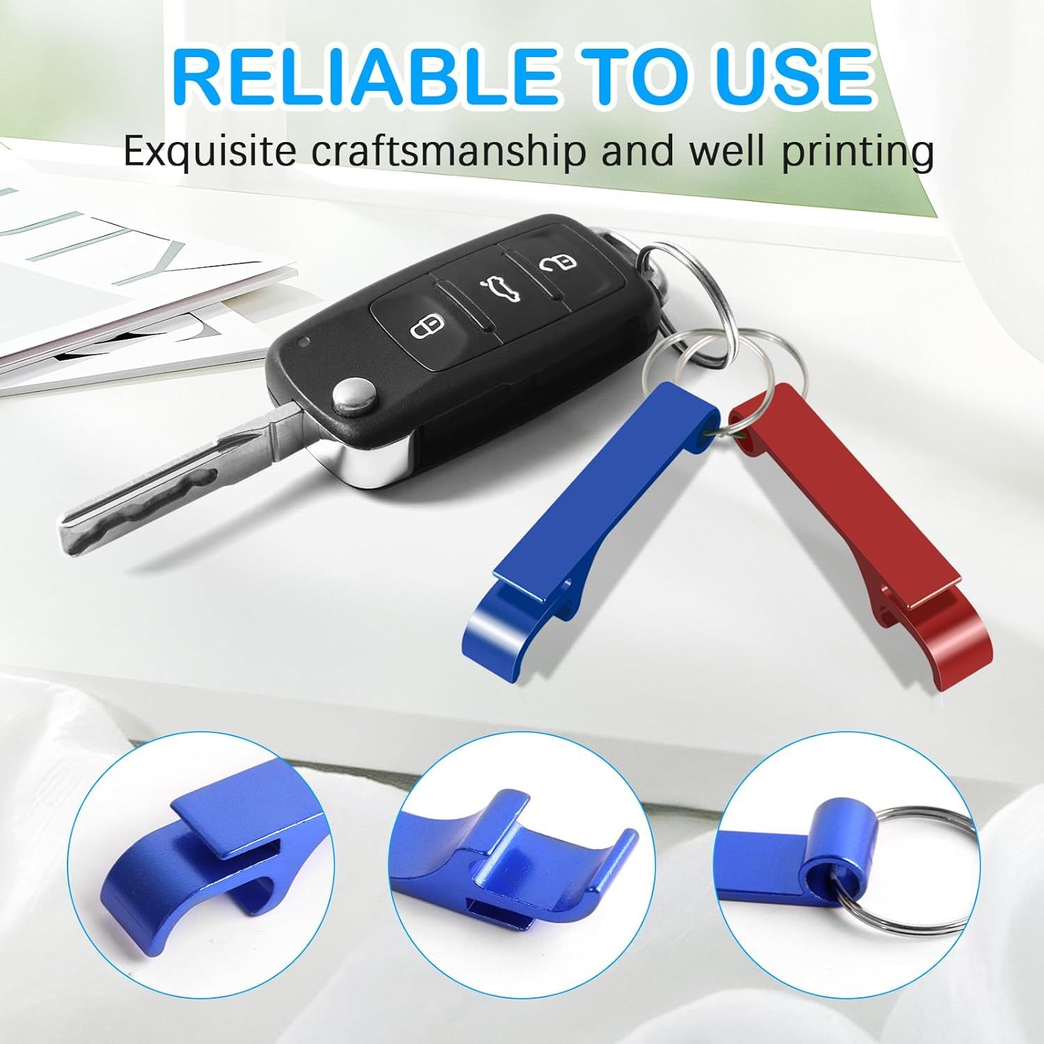 9 PCS Beer Bottle Openers,Colorful Aluminum Bottle Openers Keychains for Beer,Cans,Soda - Image 3