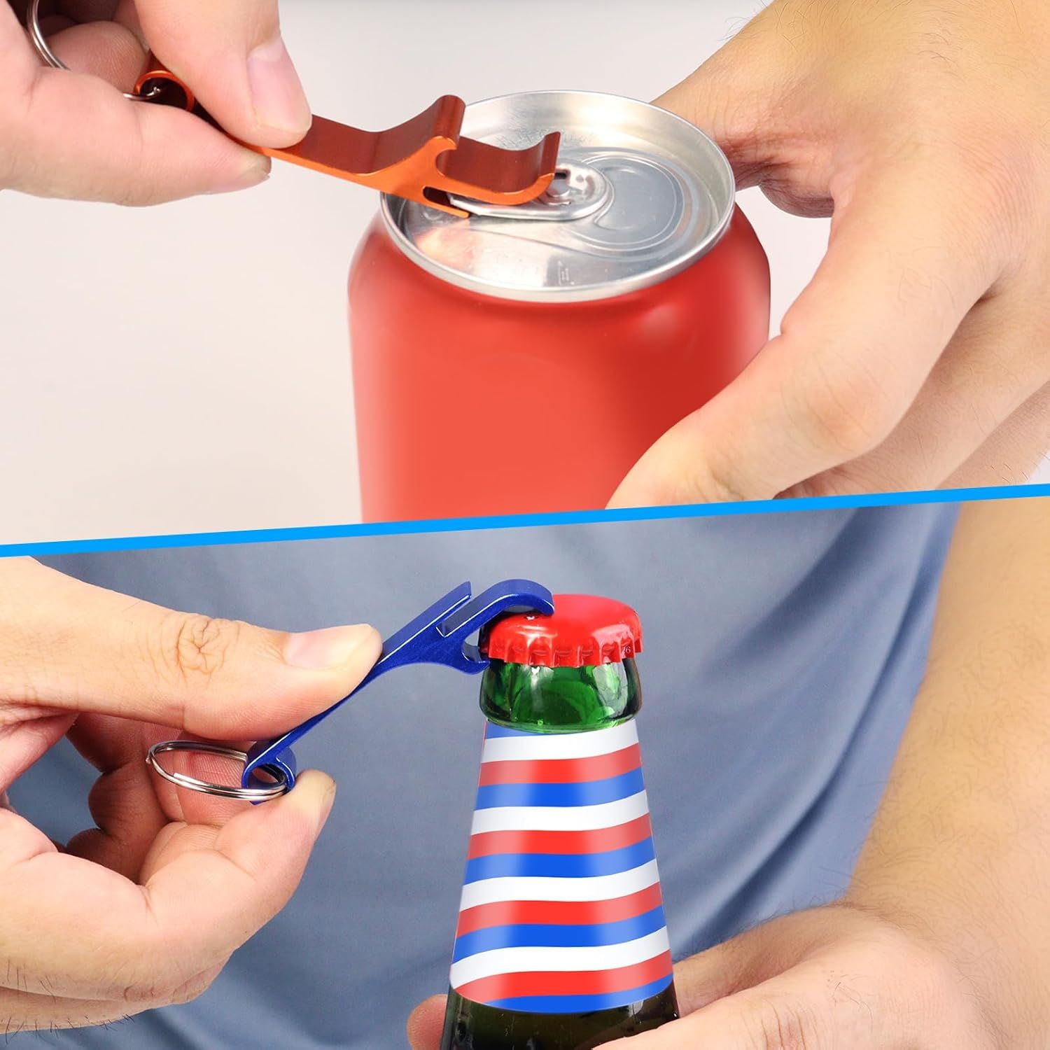 9 PCS Beer Bottle Openers,Colorful Aluminum Bottle Openers Keychains for Beer,Cans,Soda - Image 5