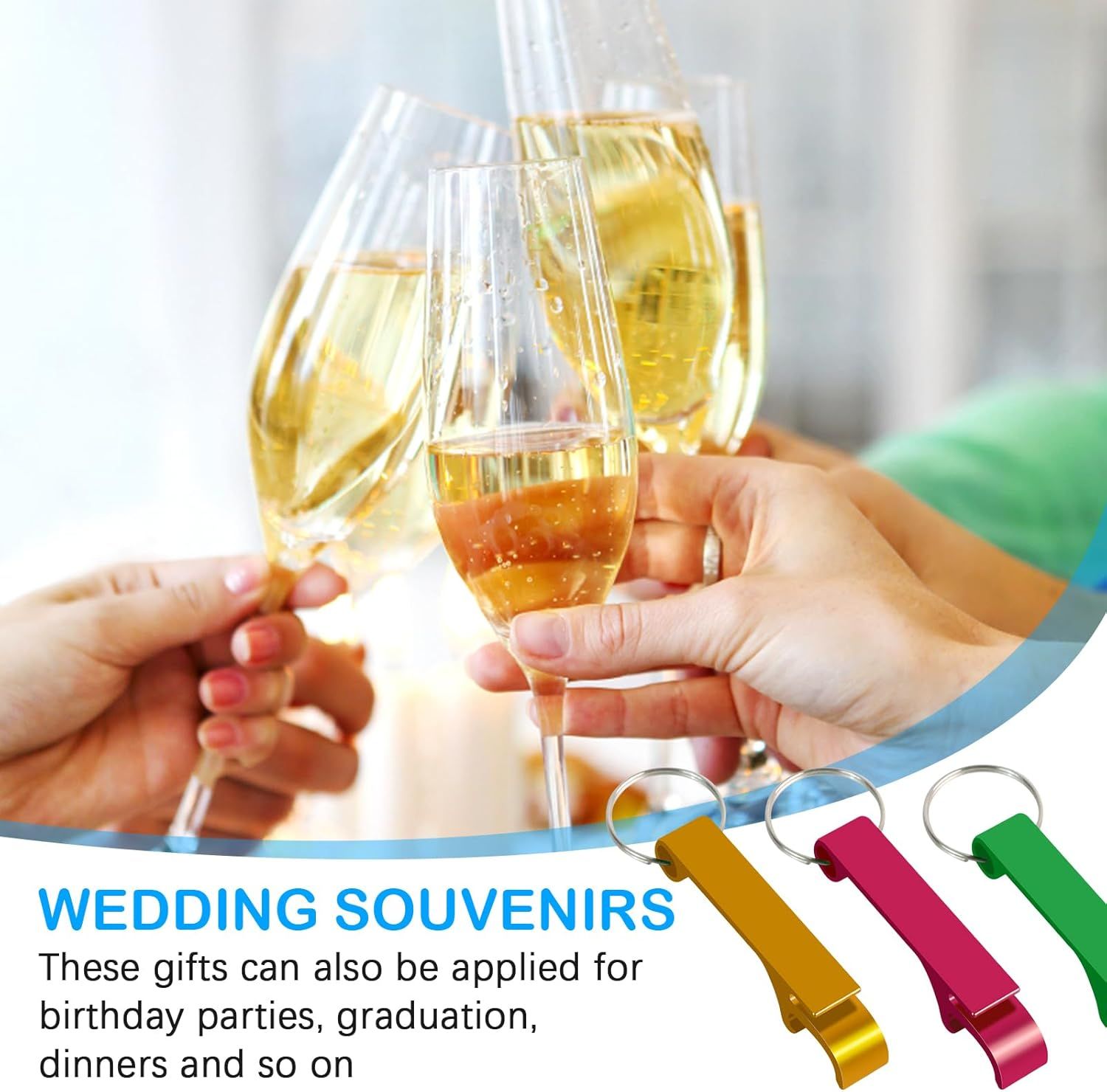 9 PCS Beer Bottle Openers,Colorful Aluminum Bottle Openers Keychains for Beer,Cans,Soda - Image 6