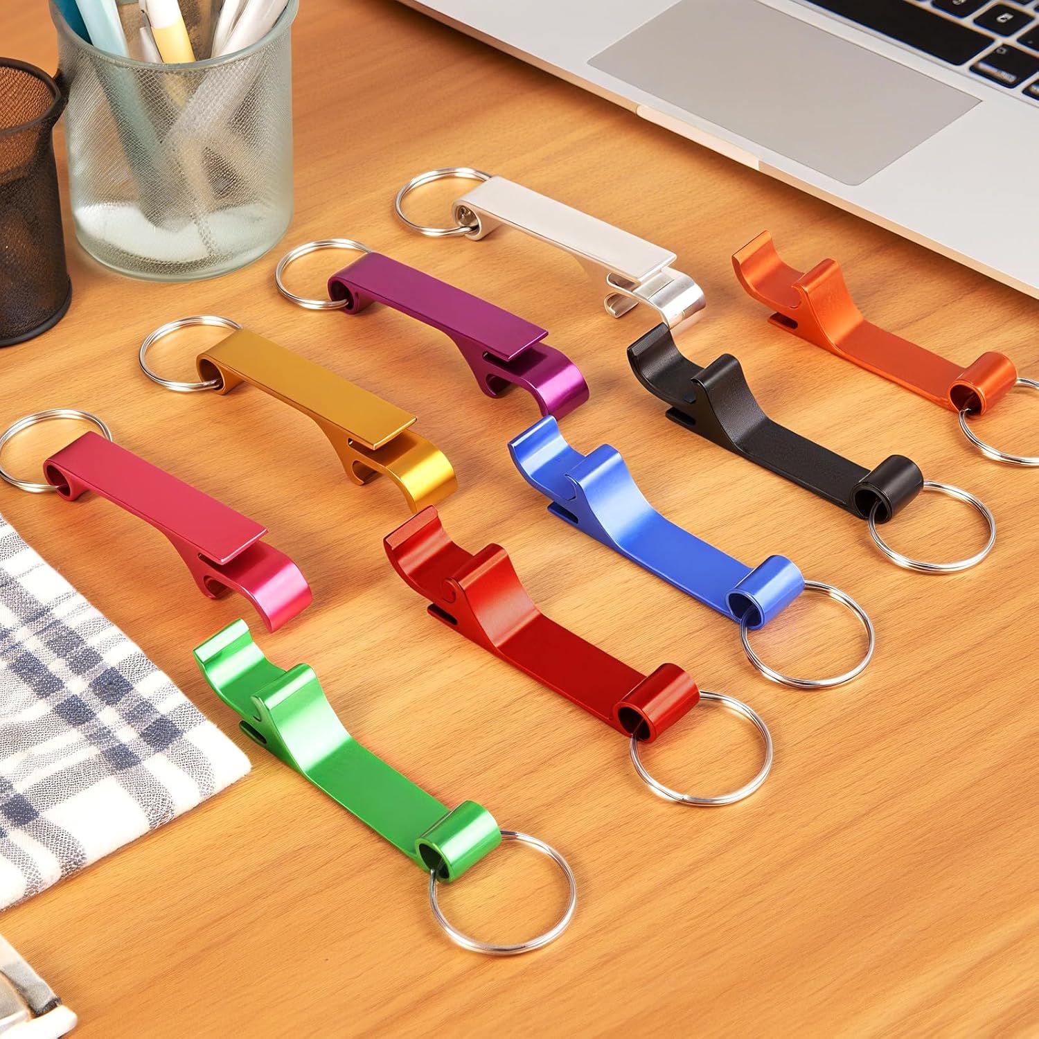 9 PCS Beer Bottle Openers,Colorful Aluminum Bottle Openers Keychains for Beer,Cans,Soda - Image 7