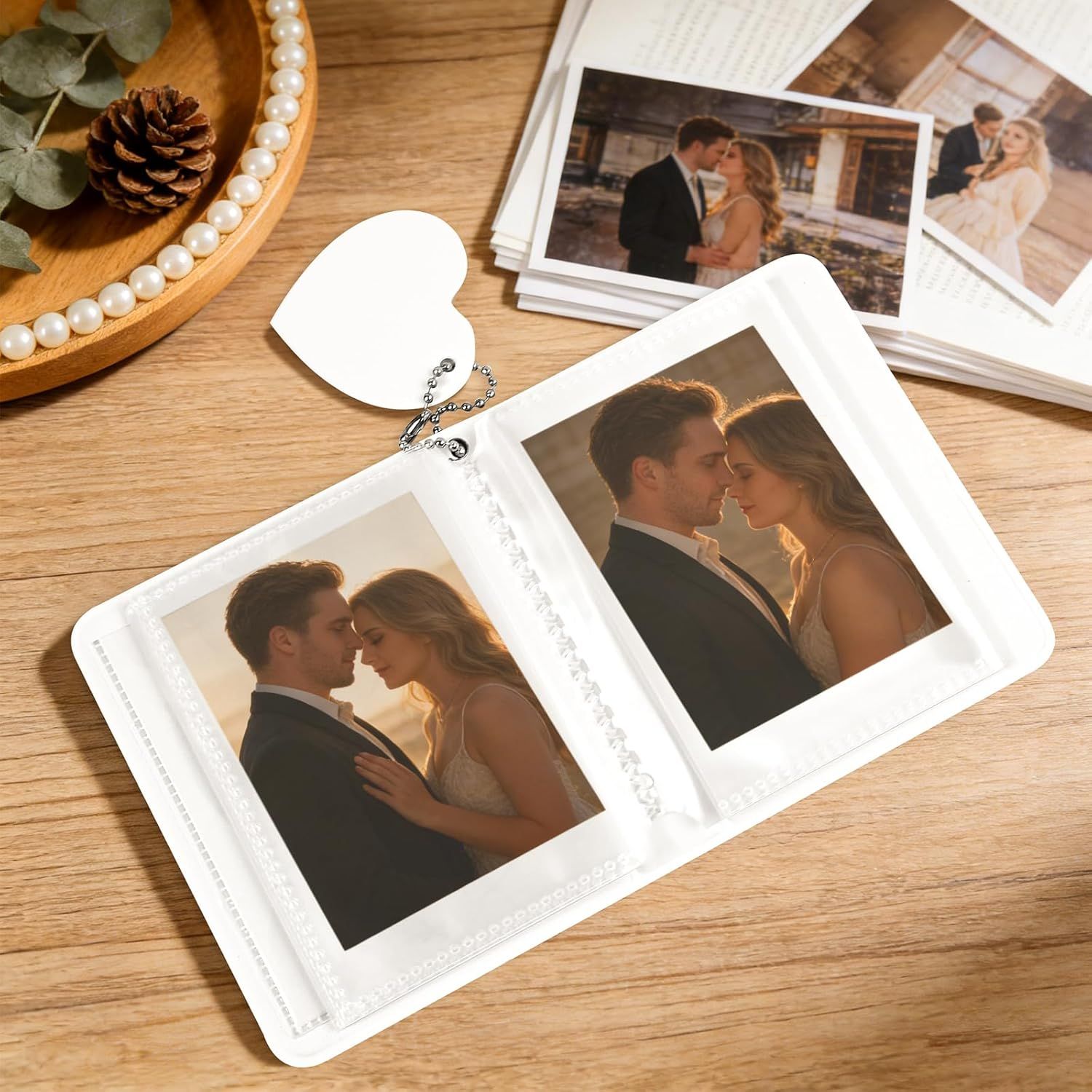 Mini Photo Album,3 Inch Photocard Book Heart Hollow Cover Photocard Binder 36 Pockets for Collect and Protect Photos (Black) - Image 7