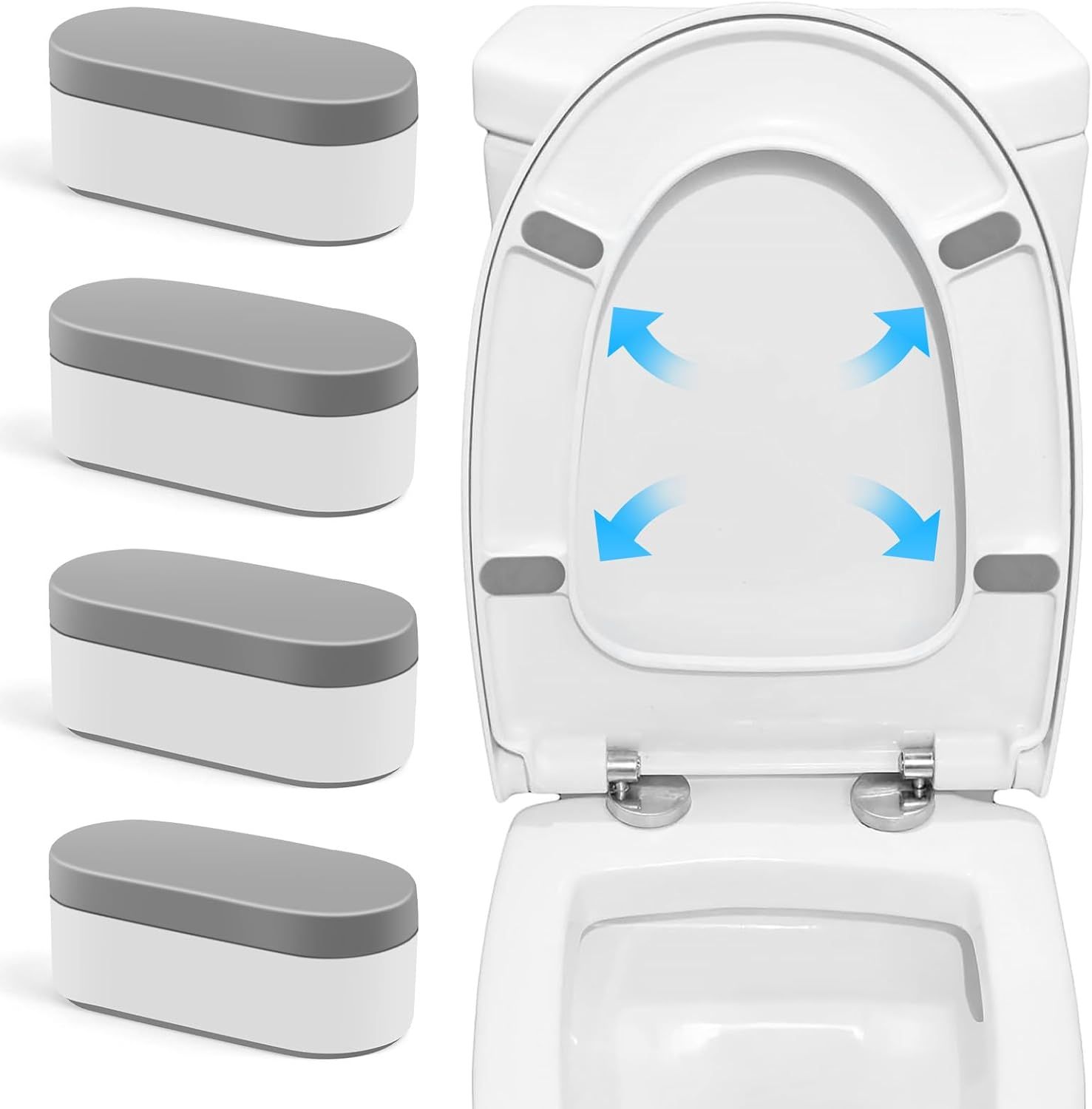 4PCS Toilet Seat Bumpers,Universal Buffer Toilet Lid Bumpers for Families, Hotels, Hospitals, School Toilet Seats - Image 1