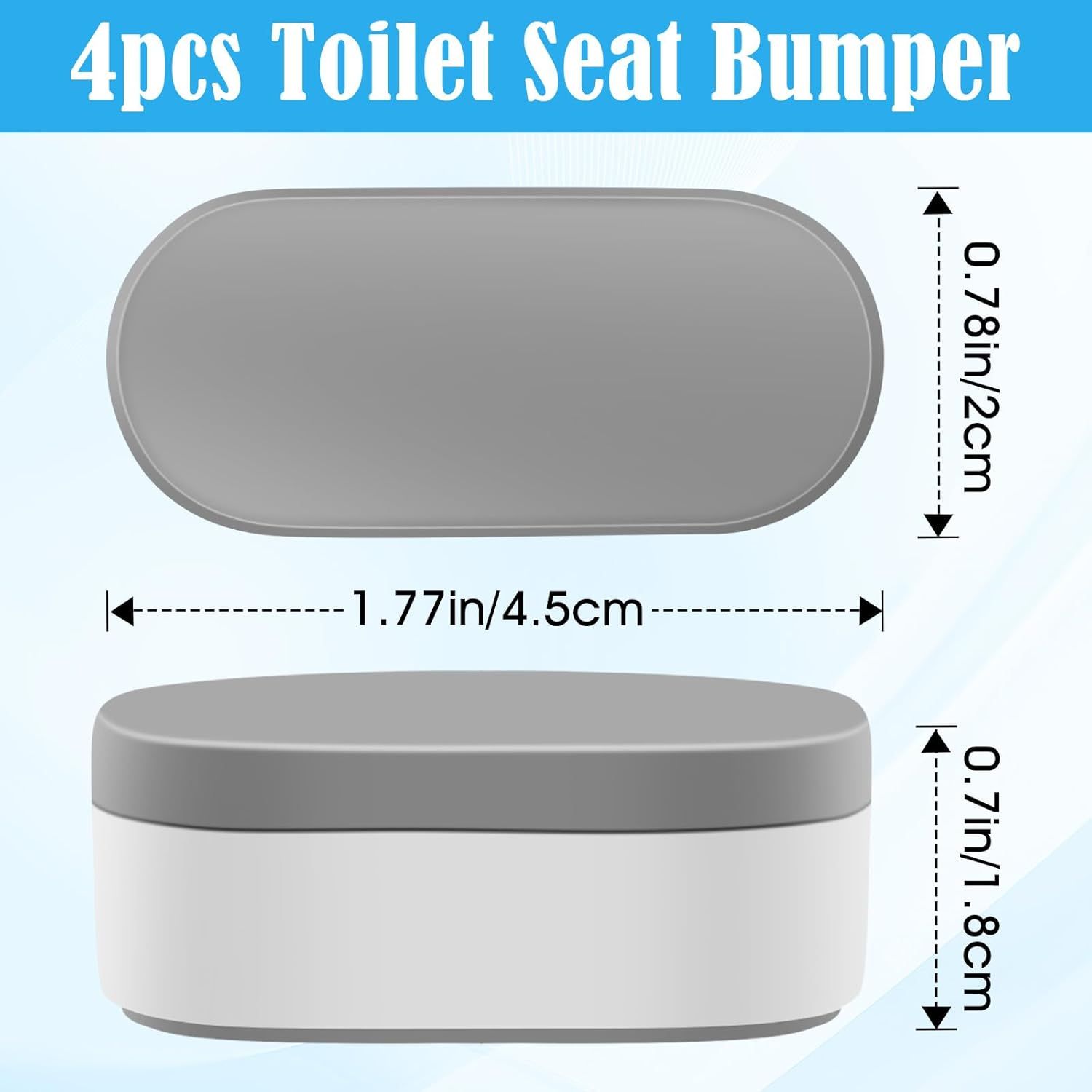 4PCS Toilet Seat Bumpers,Universal Buffer Toilet Lid Bumpers for Families, Hotels, Hospitals, School Toilet Seats - Image 3