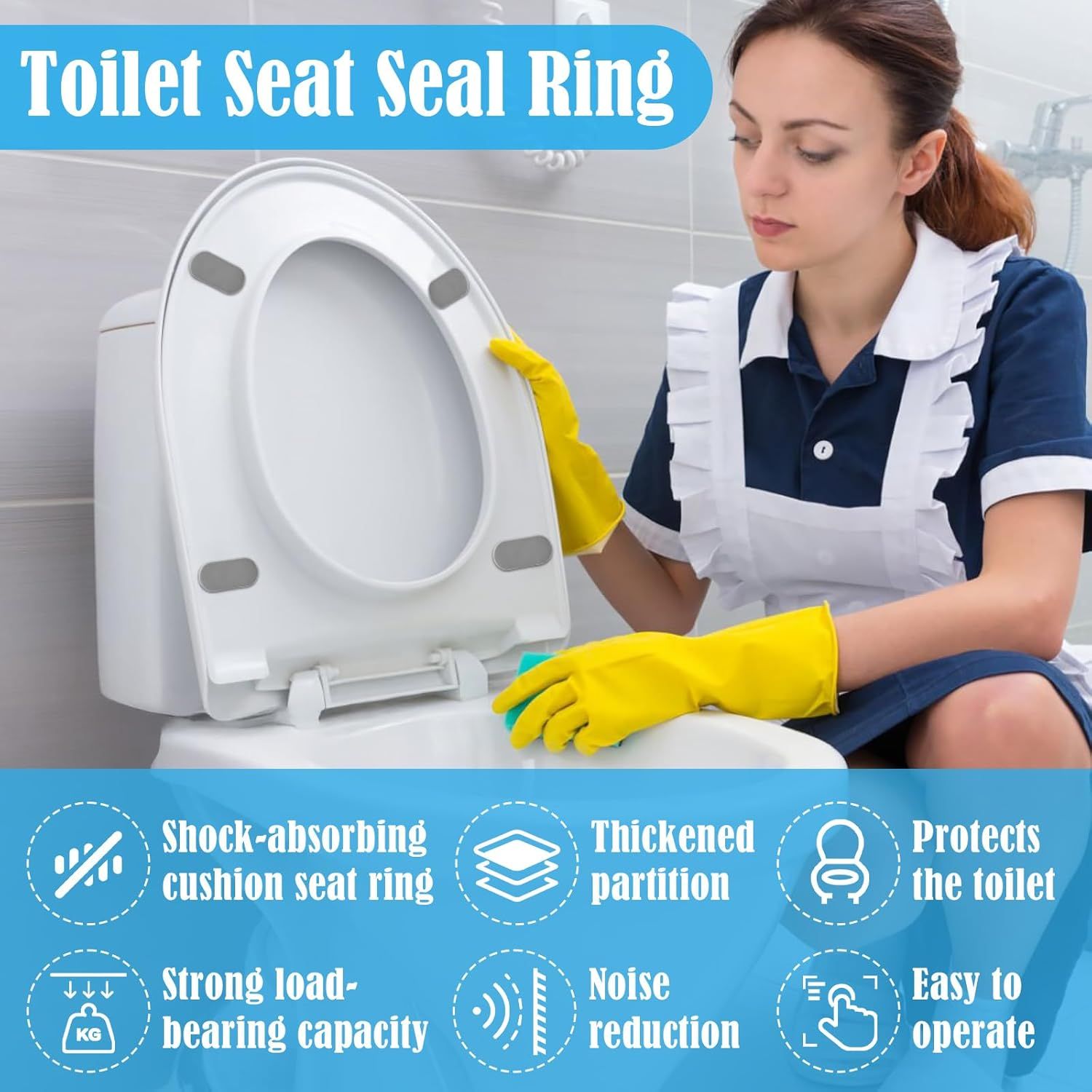 4PCS Toilet Seat Bumpers,Universal Buffer Toilet Lid Bumpers for Families, Hotels, Hospitals, School Toilet Seats - Image 4