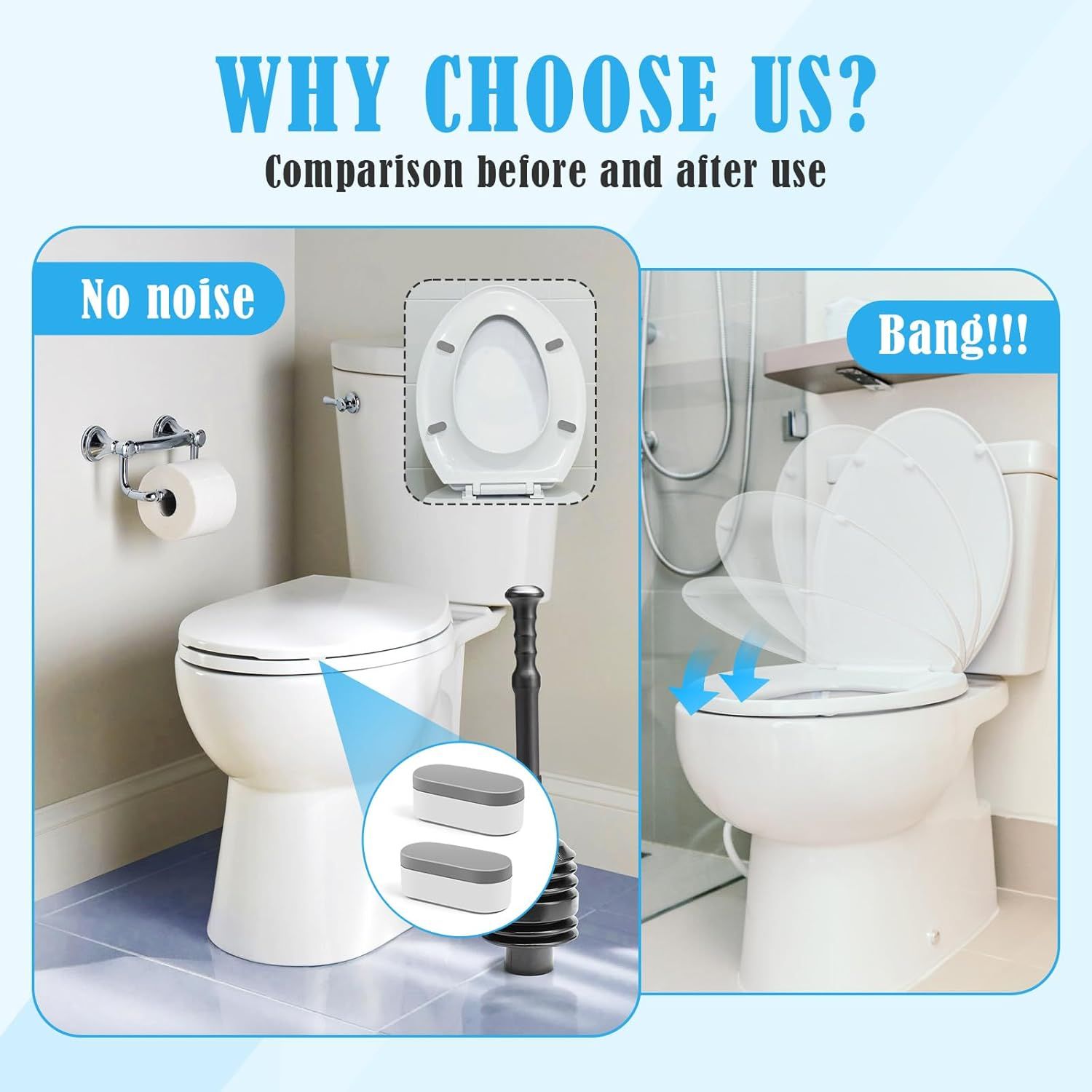 4PCS Toilet Seat Bumpers,Universal Buffer Toilet Lid Bumpers for Families, Hotels, Hospitals, School Toilet Seats - Image 6