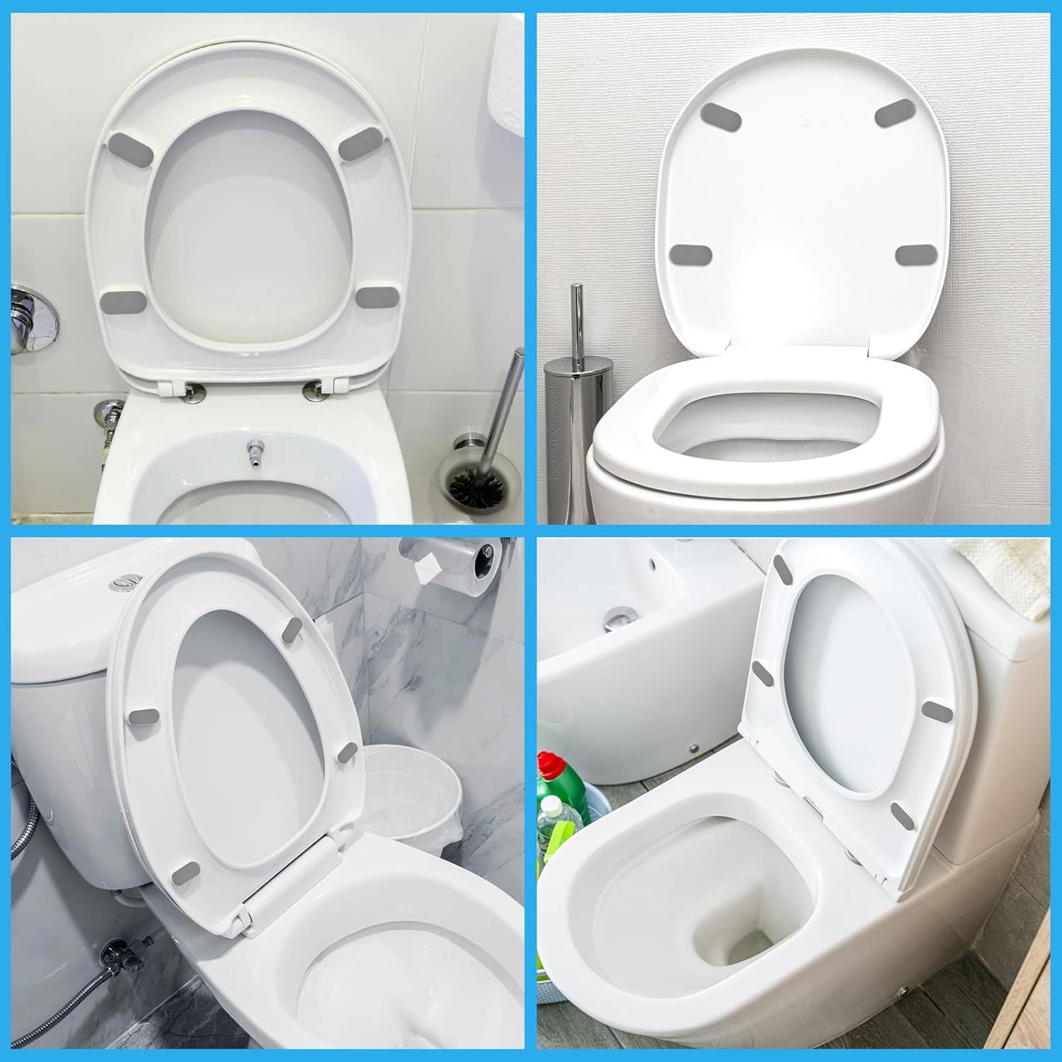4PCS Toilet Seat Bumpers,Universal Buffer Toilet Lid Bumpers for Families, Hotels, Hospitals, School Toilet Seats - Image 8