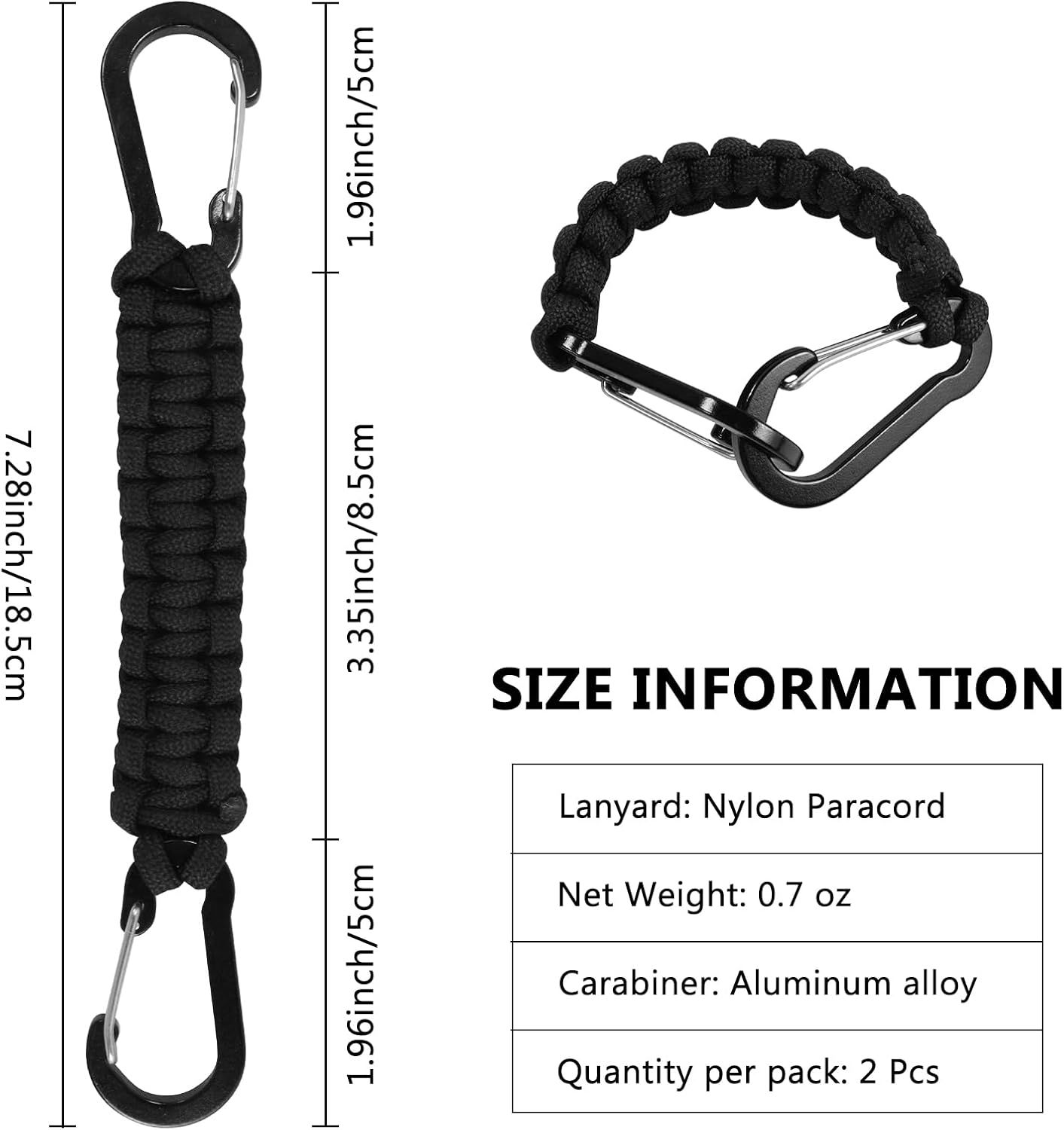 2 Pcs Keychains,Carabiner Keychain Clip Carabiner Keychain Hook for Outdoor Boys/Girls/Men/Wome - Image 2