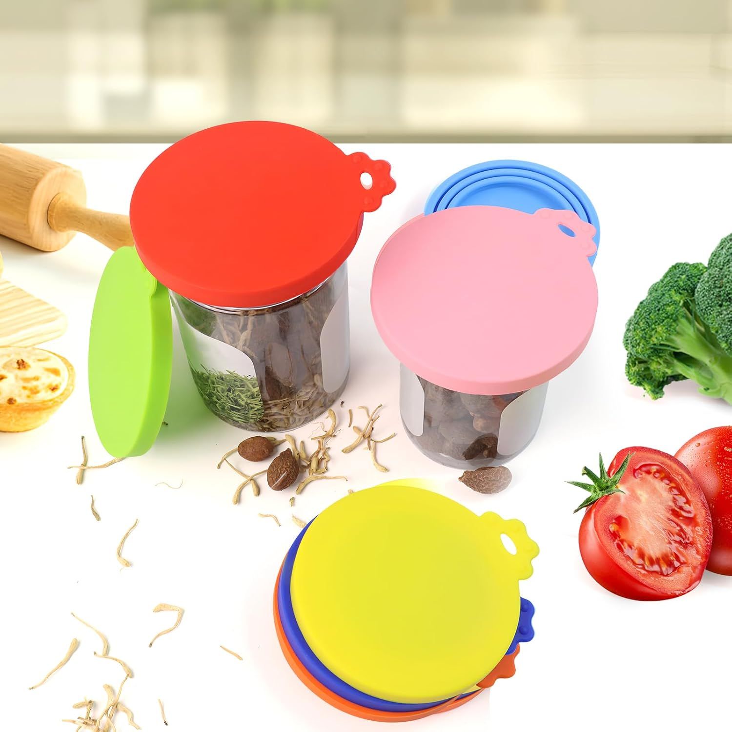 4 PCS Pet Food Can Lids, Silicone Cat Dog Food Can Covers Lids, Universal Size, One fit 3 Standard Size Food Cans, Reusable and Washable Pet Food Covers (light blue, turquoise, pink, yellow) - Image 2