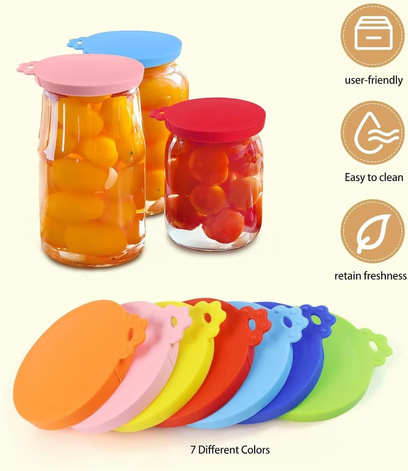 4 PCS Pet Food Can Lids, Silicone Cat Dog Food Can Covers Lids, Universal Size, One fit 3 Standard Size Food Cans, Reusable and Washable Pet Food Covers (light blue, turquoise, pink, yellow) - Image 4