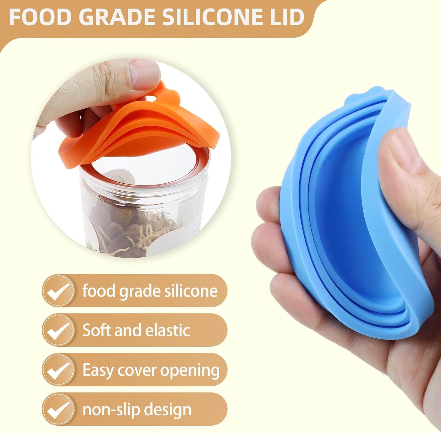 4 PCS Pet Food Can Lids, Silicone Cat Dog Food Can Covers Lids, Universal Size, One fit 3 Standard Size Food Cans, Reusable and Washable Pet Food Covers (light blue, turquoise, pink, yellow) - Image 5