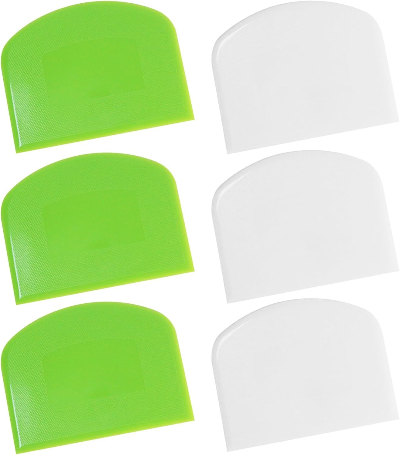 6 PCS Dough Scraper,Dough Cutter Bench Scraper for Bread Cake Dough Fondant Icing - Image 1