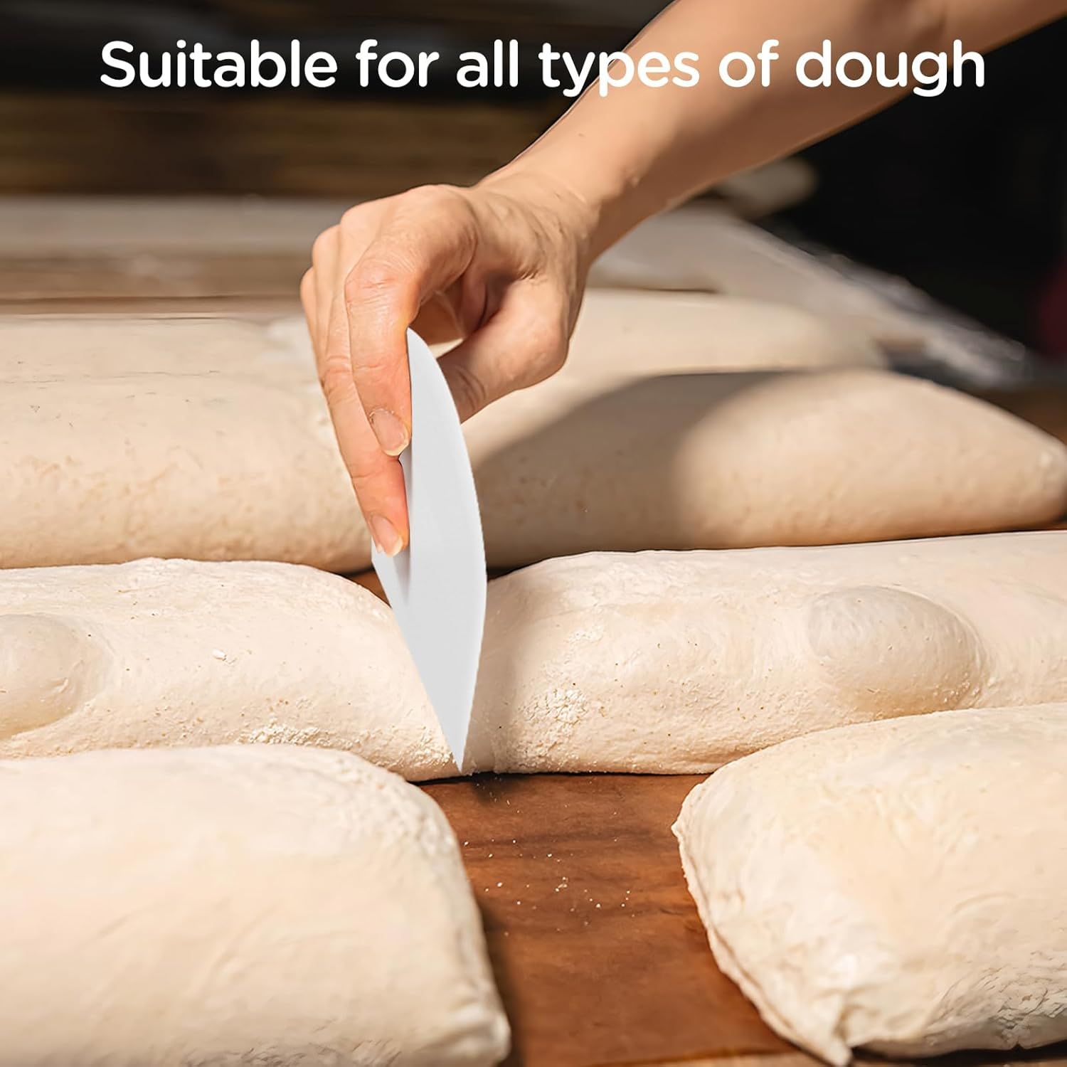 6 PCS Dough Scraper,Dough Cutter Bench Scraper for Bread Cake Dough Fondant Icing - Image 5