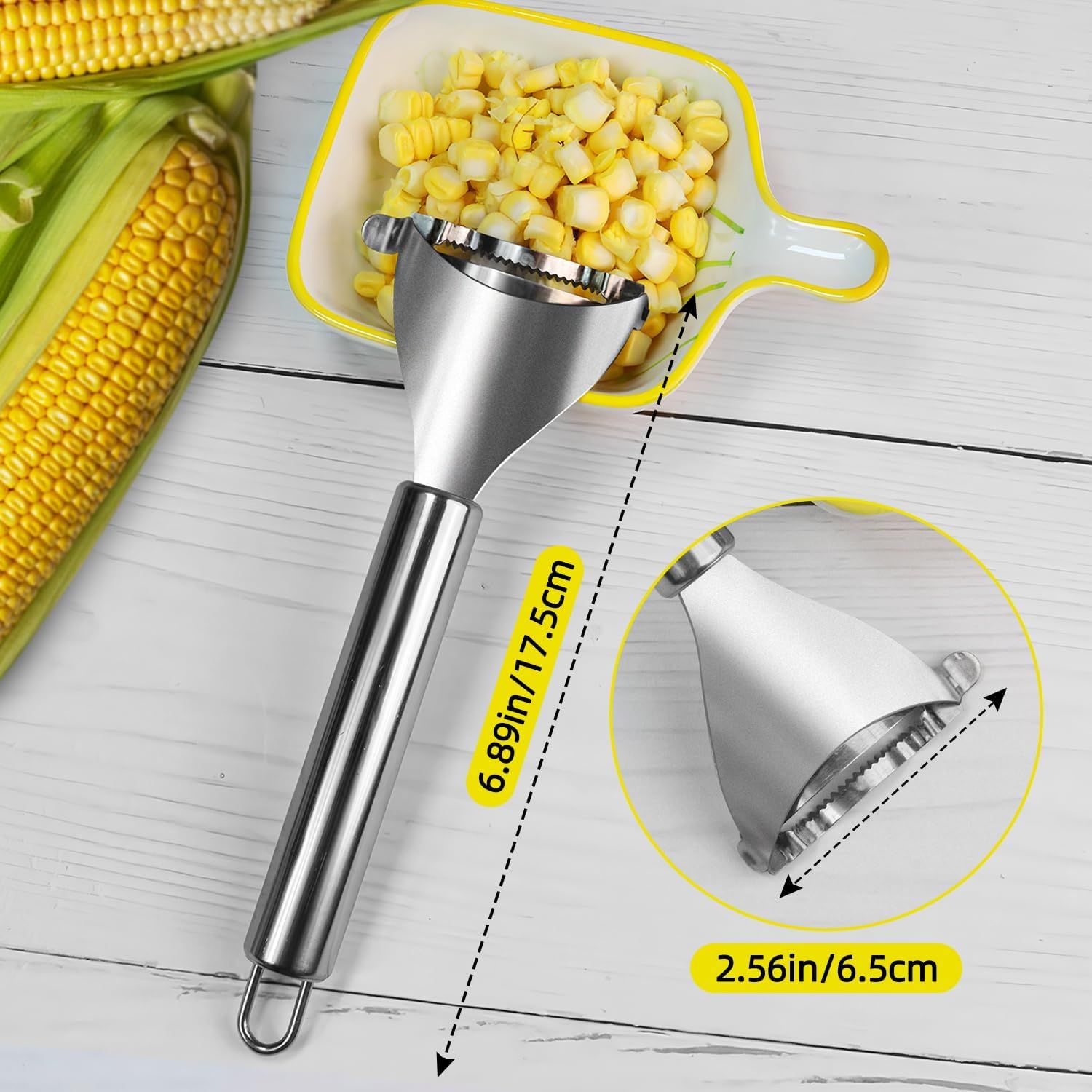 Corn Peeler,304 Stainless Steel Corn Stripper Corn Kernel Remover Tool - Image 3