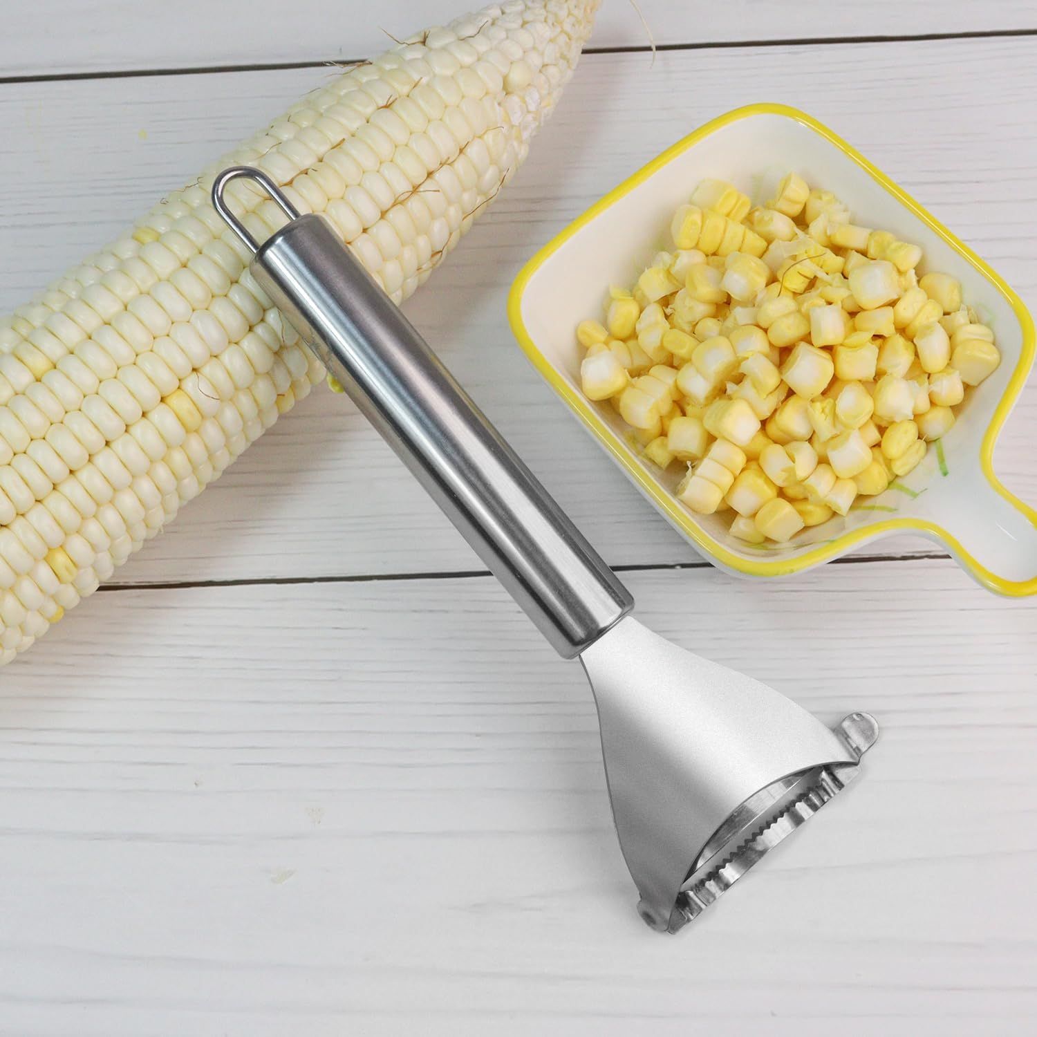 Corn Peeler,304 Stainless Steel Corn Stripper Corn Kernel Remover Tool - Image 6