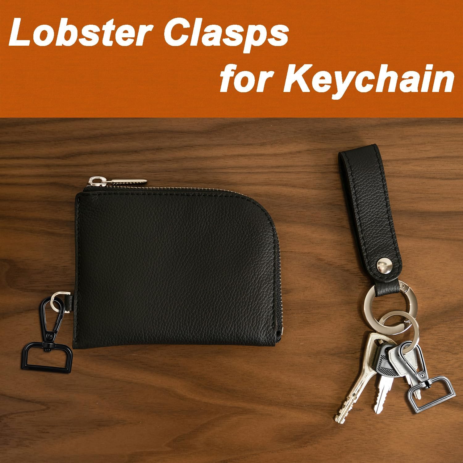 1 Inch Metal Swivel Snap Hooks, 6 Pack Lobster Claw Clasps for Keychains Purse Hardware Bag Making Lanyard Hooks(Black) - Image 4