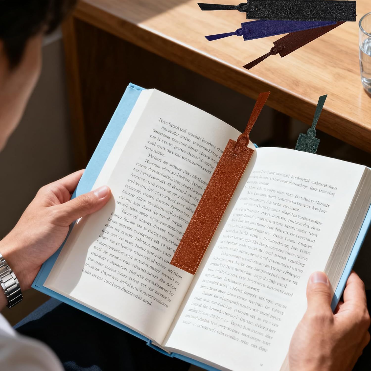 10Pcs Leather Bookmarks,Page Markers Handmade Stitched Bookmarks for Book Reader Office School Students Teachers - Image 2